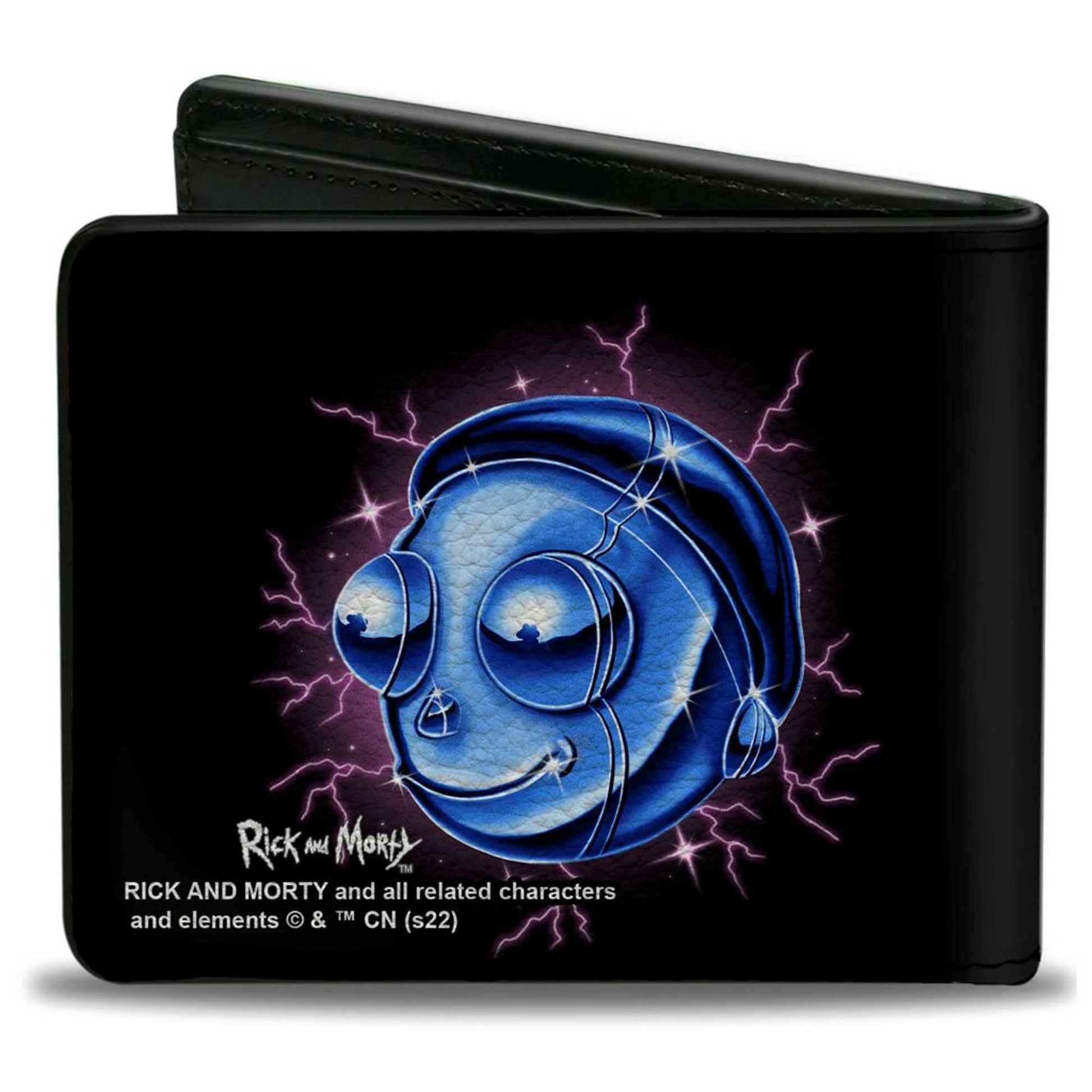 Bi-Fold Wallet - Rick and Morty Electric Faces Black/Blues Bi-Fold Wallets Rick and Morty