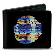 Bi-Fold Wallet - Rick and Morty Static Faces Black/Multi Color Bi-Fold Wallets Rick and Morty