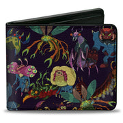 Bi-Fold Wallet - Rick and Morty Creatures Collage Purple Bi-Fold Wallets Rick and Morty