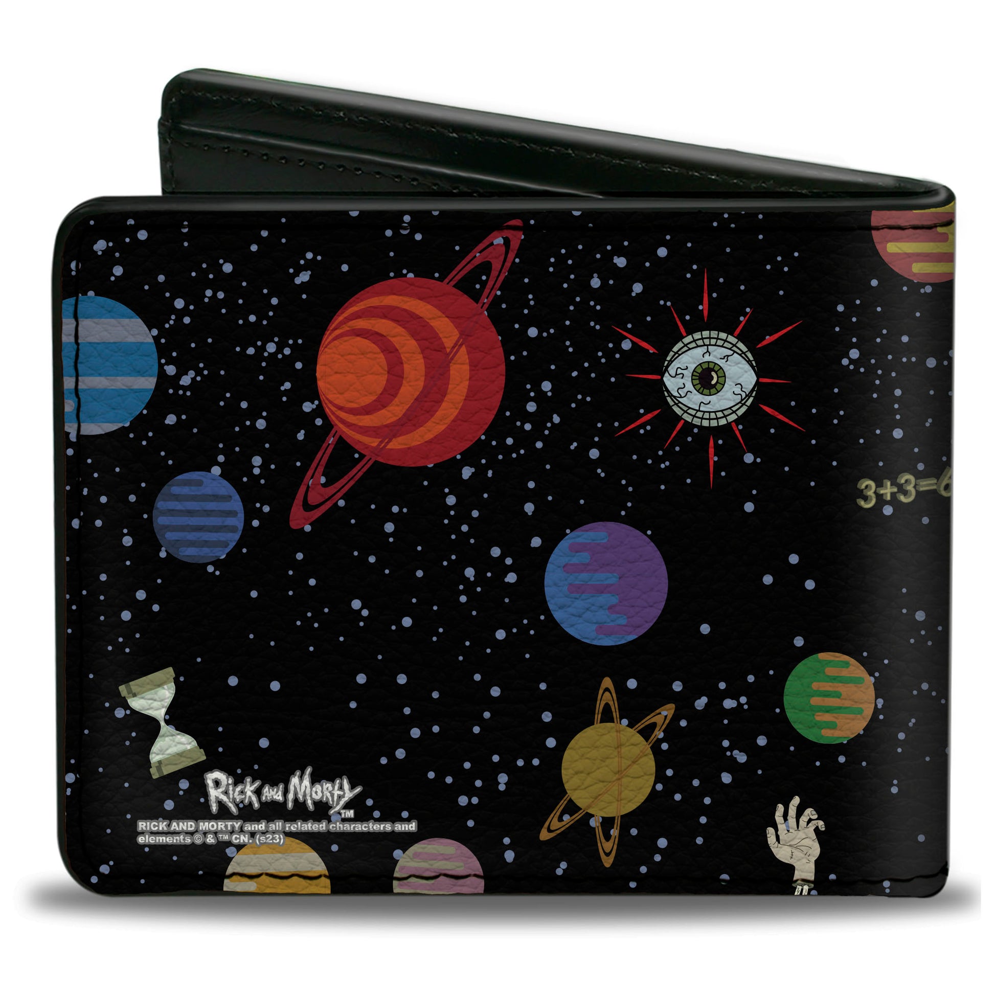 Bi-Fold Wallet - Rick and Morty Spaceship Silhouette Multi Color Bi-Fold Wallets Rick and Morty