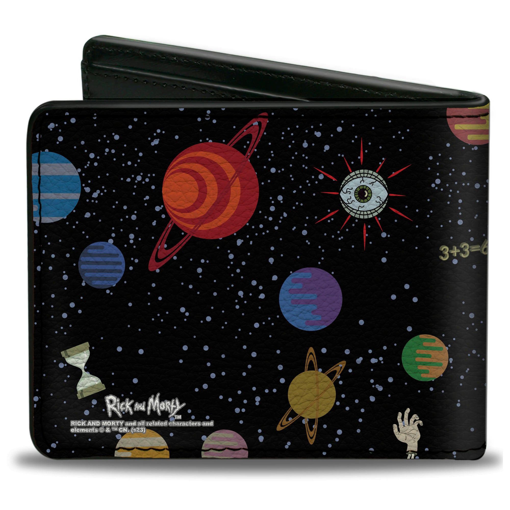 Bi-Fold Wallet - Rick and Morty Spaceship Silhouette Multi Color Bi-Fold Wallets Rick and Morty