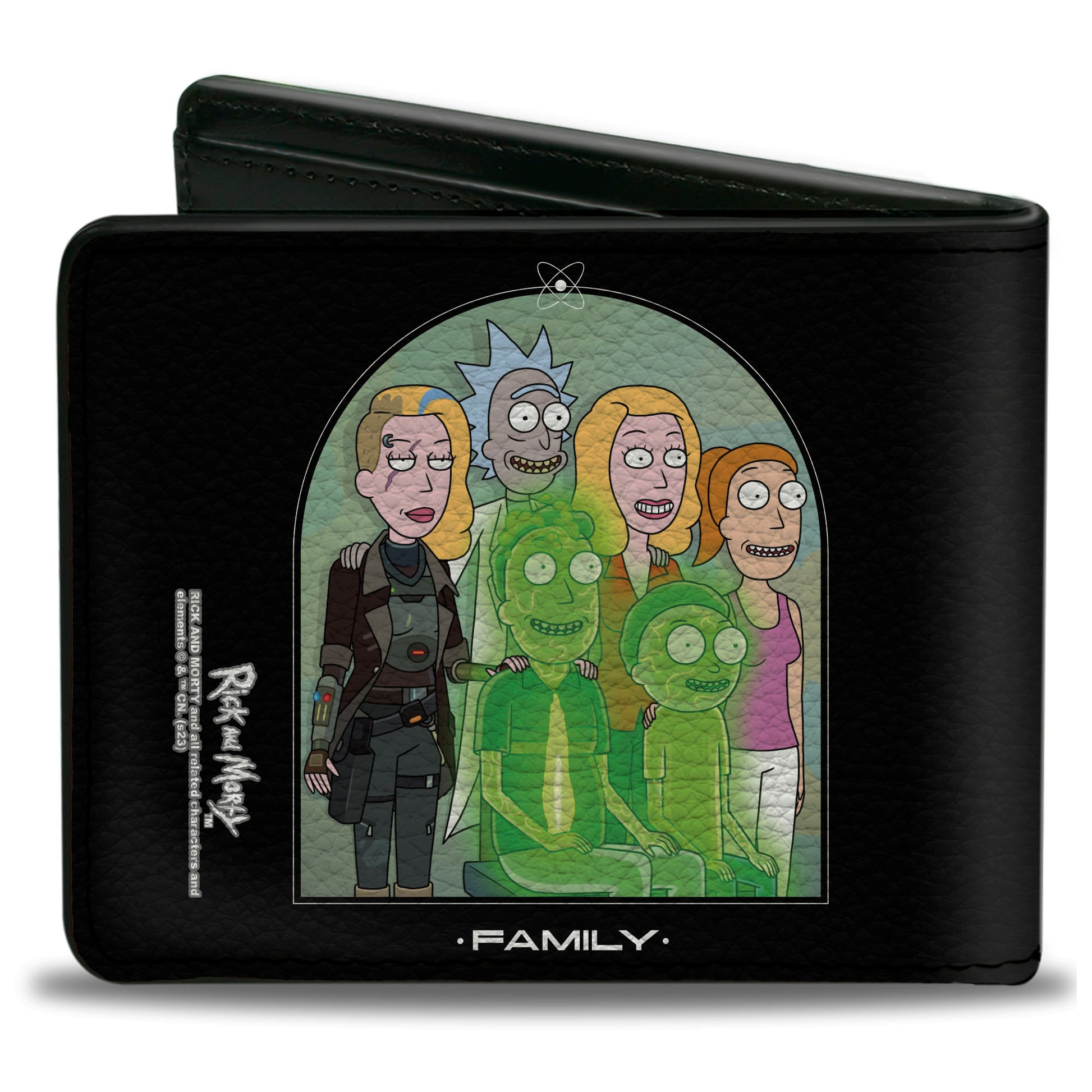 Bi-Fold Wallet - Rick and Morty Smith FAMLY Portrait with Space Beth Black Bi-Fold Wallets Rick and Morty