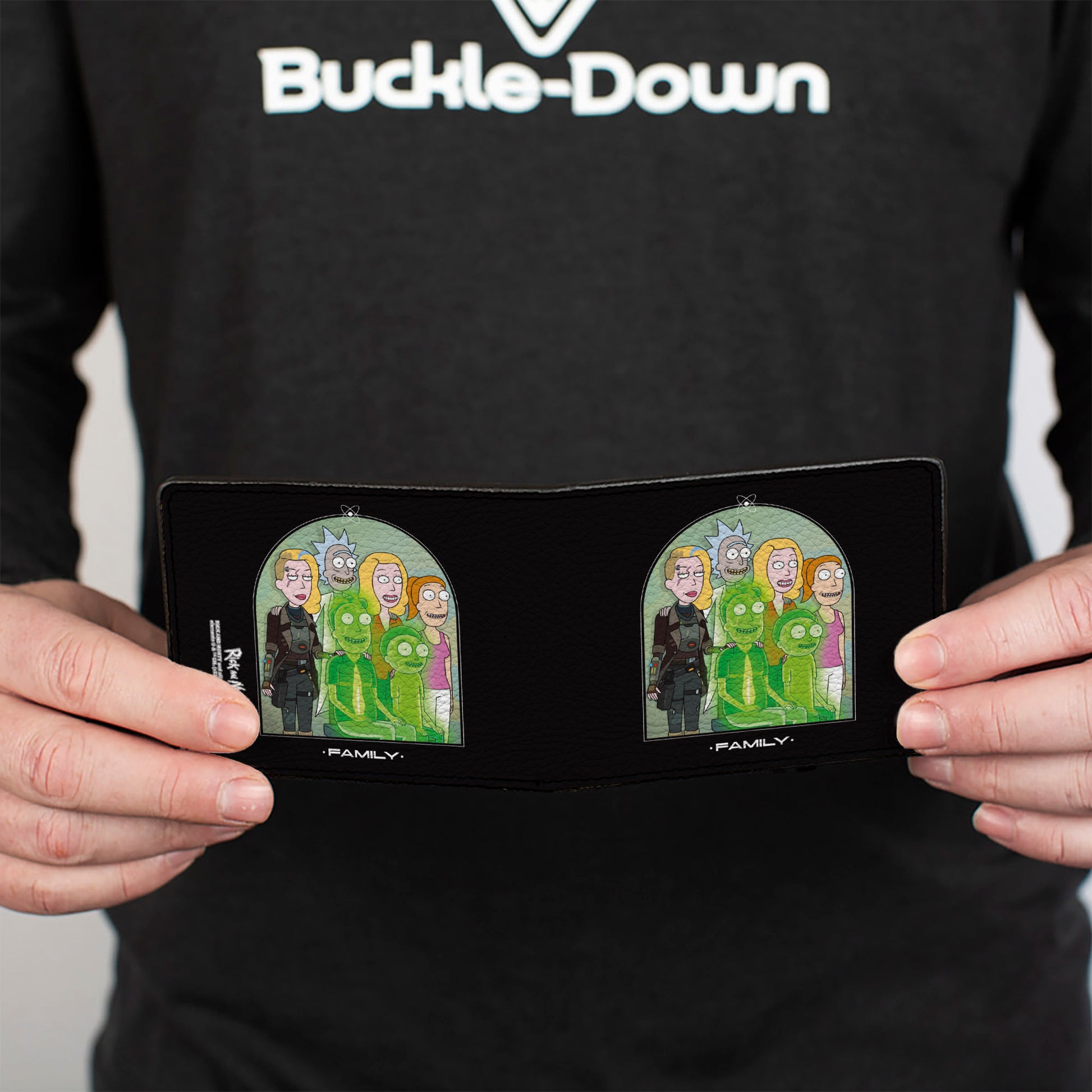 Bi-Fold Wallet - Rick and Morty Smith FAMLY Portrait with Space Beth Black Bi-Fold Wallets Rick and Morty