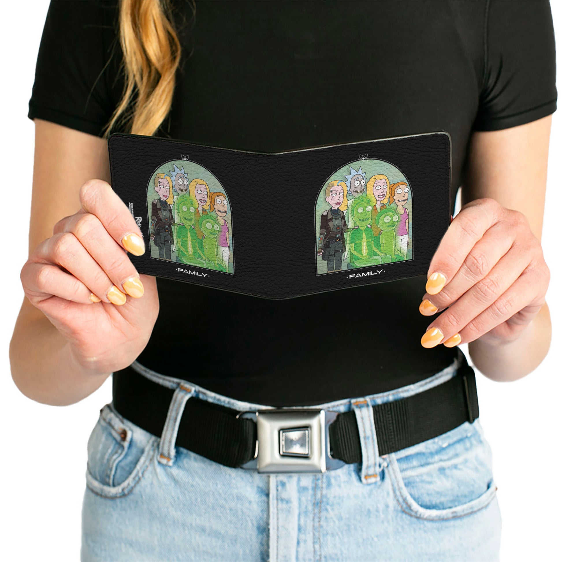 Bi-Fold Wallet - Rick and Morty Smith FAMLY Portrait with Space Beth Black Bi-Fold Wallets Rick and Morty