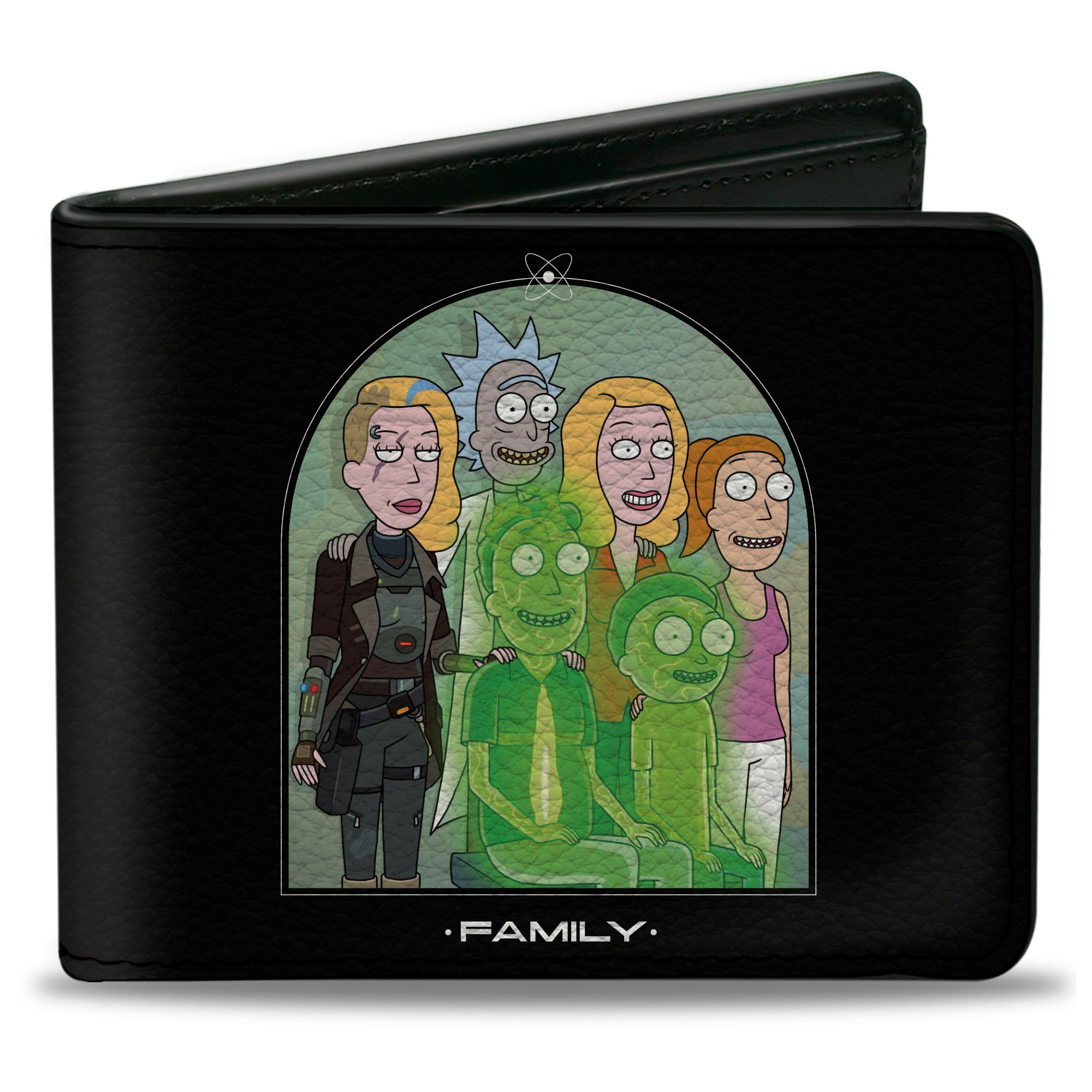 Bi-Fold Wallet - Rick and Morty Smith FAMLY Portrait with Space Beth Black Bi-Fold Wallets Rick and Morty