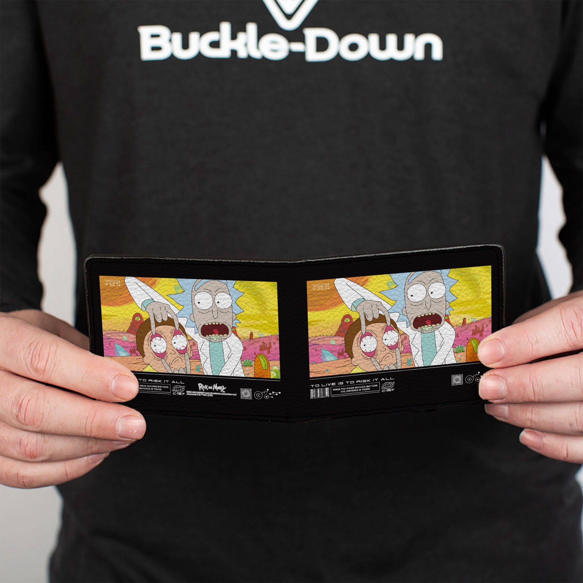 Bi-Fold Wallet - Rick and Morty TO LIVE IS TO RISK IT ALL Pose Multi Color Bi-Fold Wallets Rick and Morty