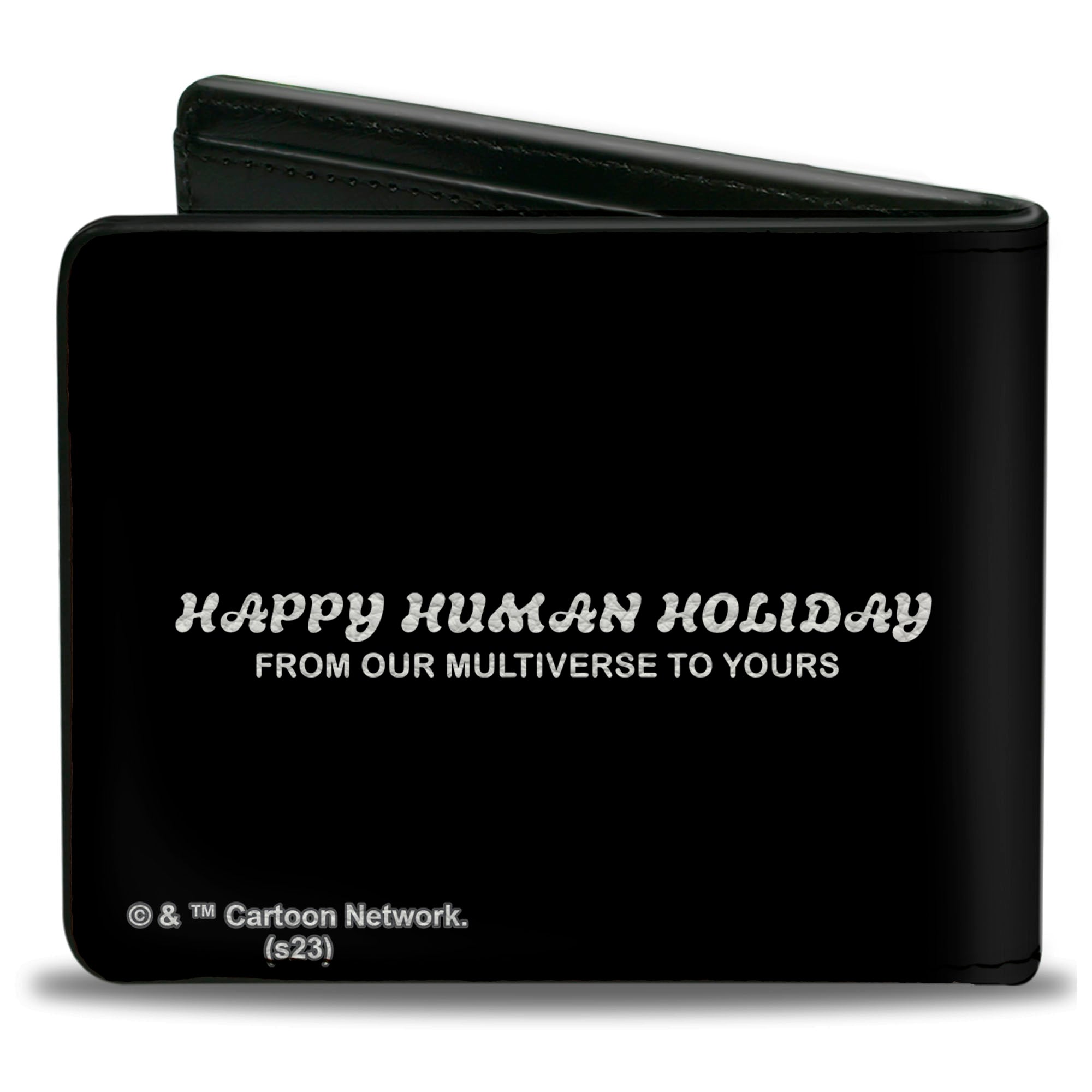 Bi-Fold Wallet - Rick and Morty Holiday MERRY RICKMAS Pose + HAPPY HUMAN HOLIDAY Black Bi-Fold Wallets Rick and Morty