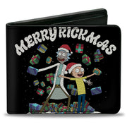 Bi-Fold Wallet - Rick and Morty Holiday MERRY RICKMAS Pose + HAPPY HUMAN HOLIDAY Black Bi-Fold Wallets Rick and Morty