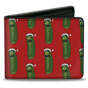 Bi-Fold Wallet - Rick and Morty Holiday Pickle Rick Santa Clause Pose Red Bi-Fold Wallets Rick and Morty