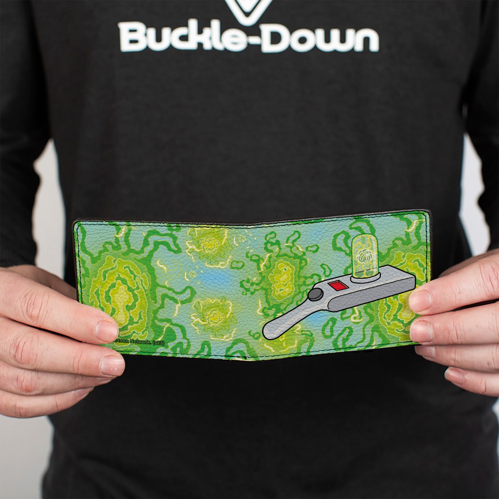 Bi-Fold Wallet - Rick and Morty Portal Gun and Portals Blue/Greens Bi-Fold Wallets Rick and Morty