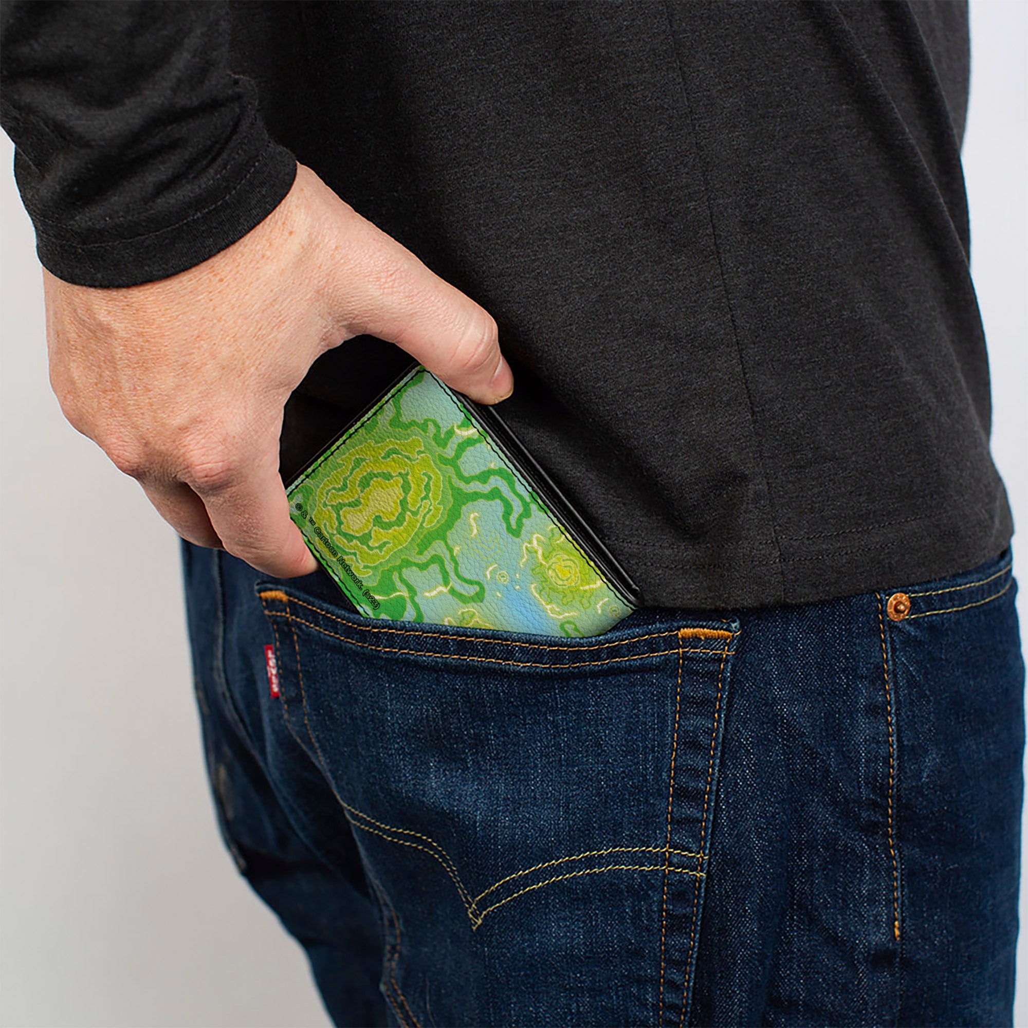 Bi-Fold Wallet - Rick and Morty Portal Gun and Portals Blue/Greens Bi-Fold Wallets Rick and Morty