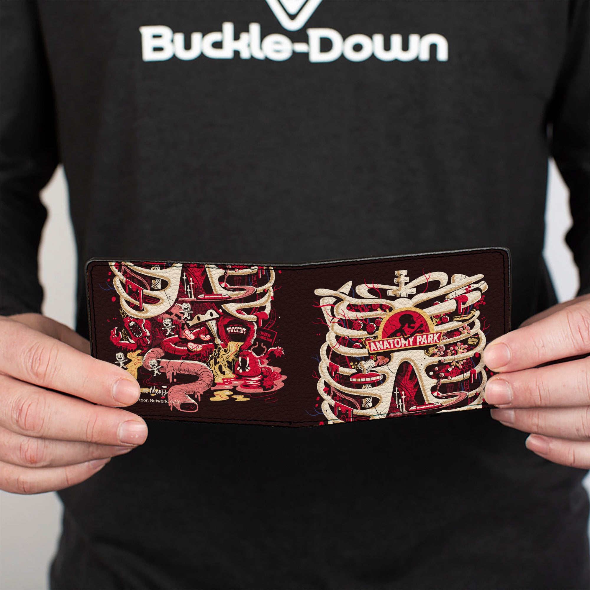 Bi-Fold Wallet - Rick and Morty ANATOMY PARK Rib Cage Scene Black Bi-Fold Wallets Rick and Morty