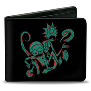 Bi-Fold Wallet - Rick and Morty Psychedelic Monster Pose Black/Orange/Green Bi-Fold Wallets Rick and Morty