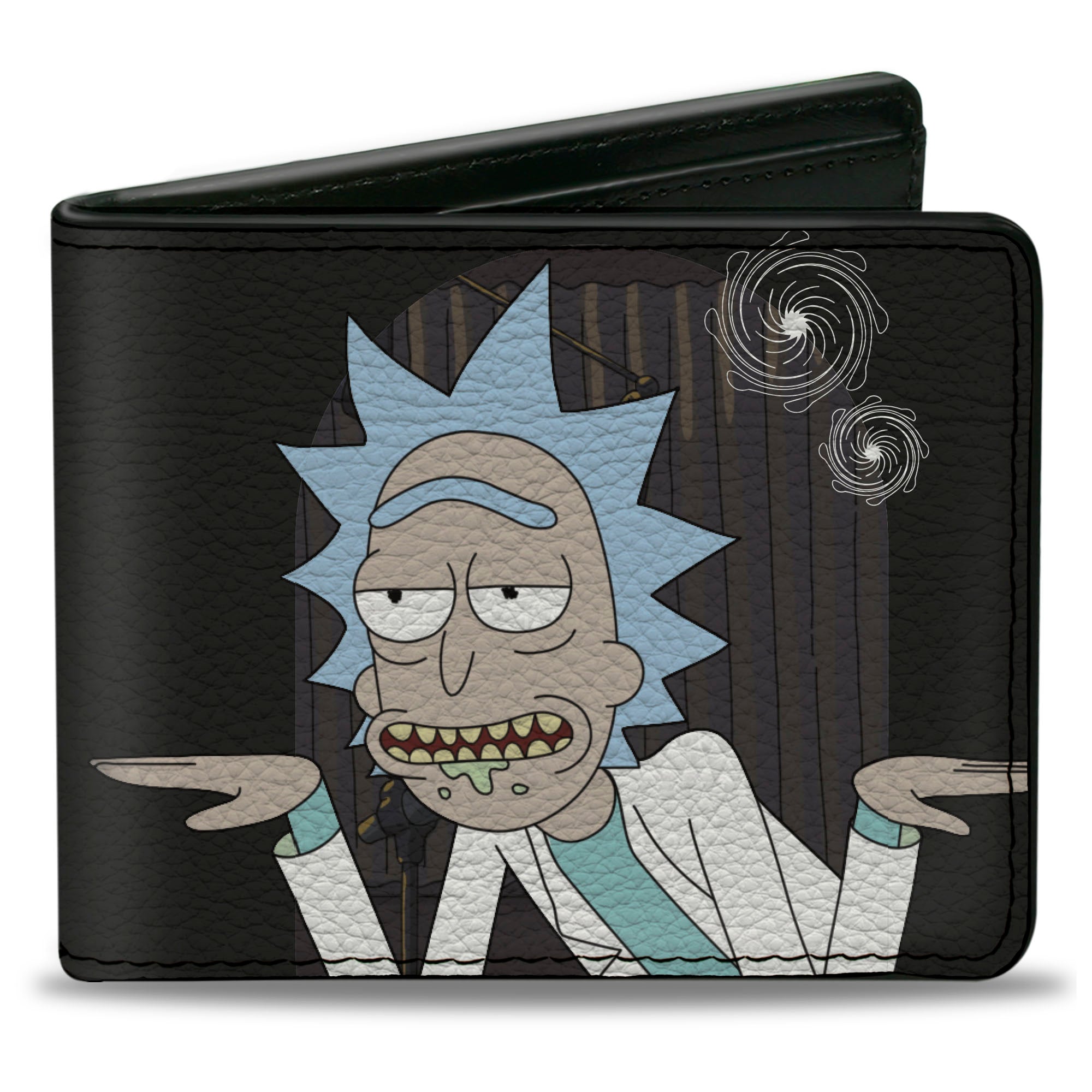 Bi-Fold Wallet - Rick and Morth Rick GET SCHWIFTY Quotes Black/White Bi-Fold Wallets Rick and Morty