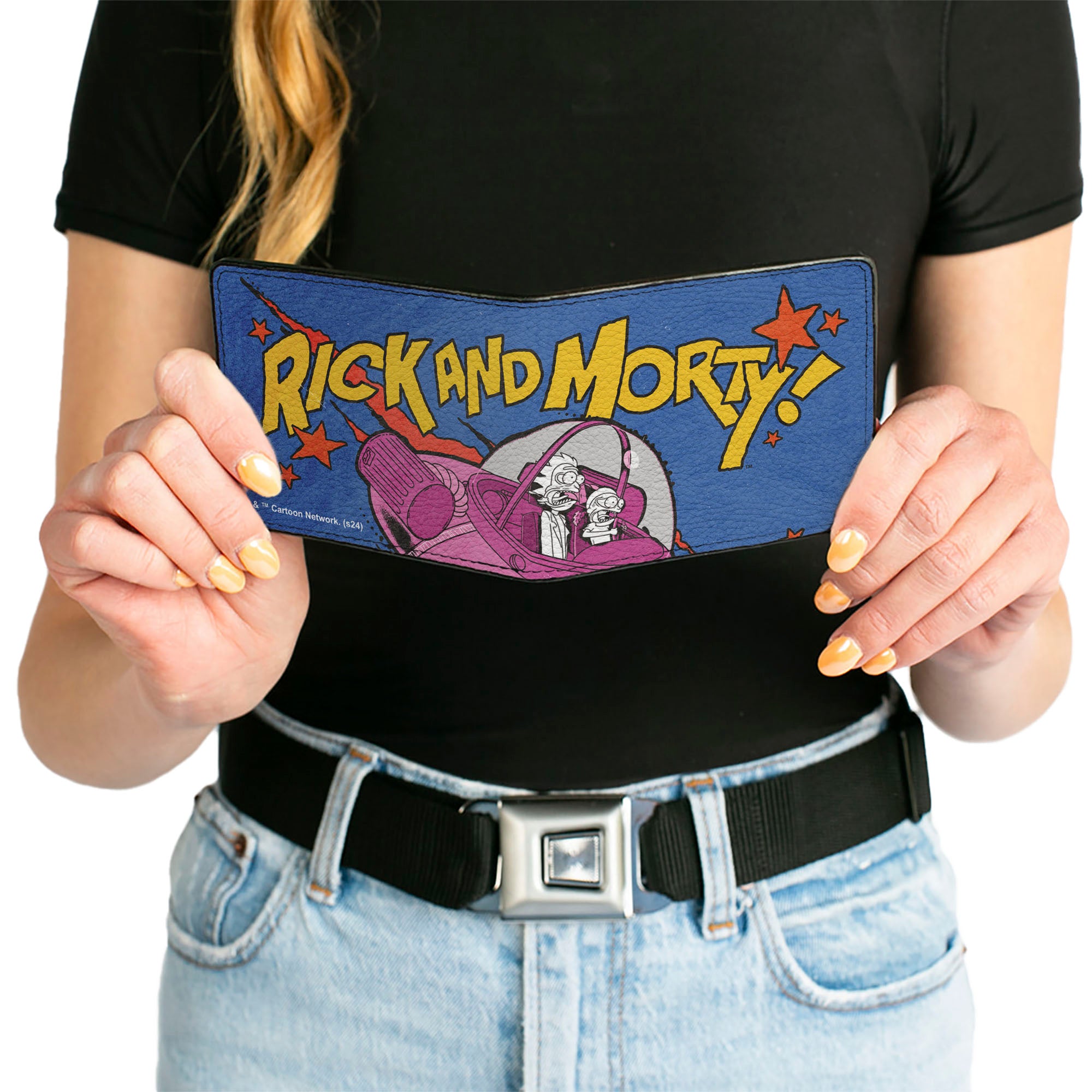 Bi-Fold Wallet - RICK AND MORTY Don't Think About It Spaceship Pose Blue Bi-Fold Wallets Rick and Morty