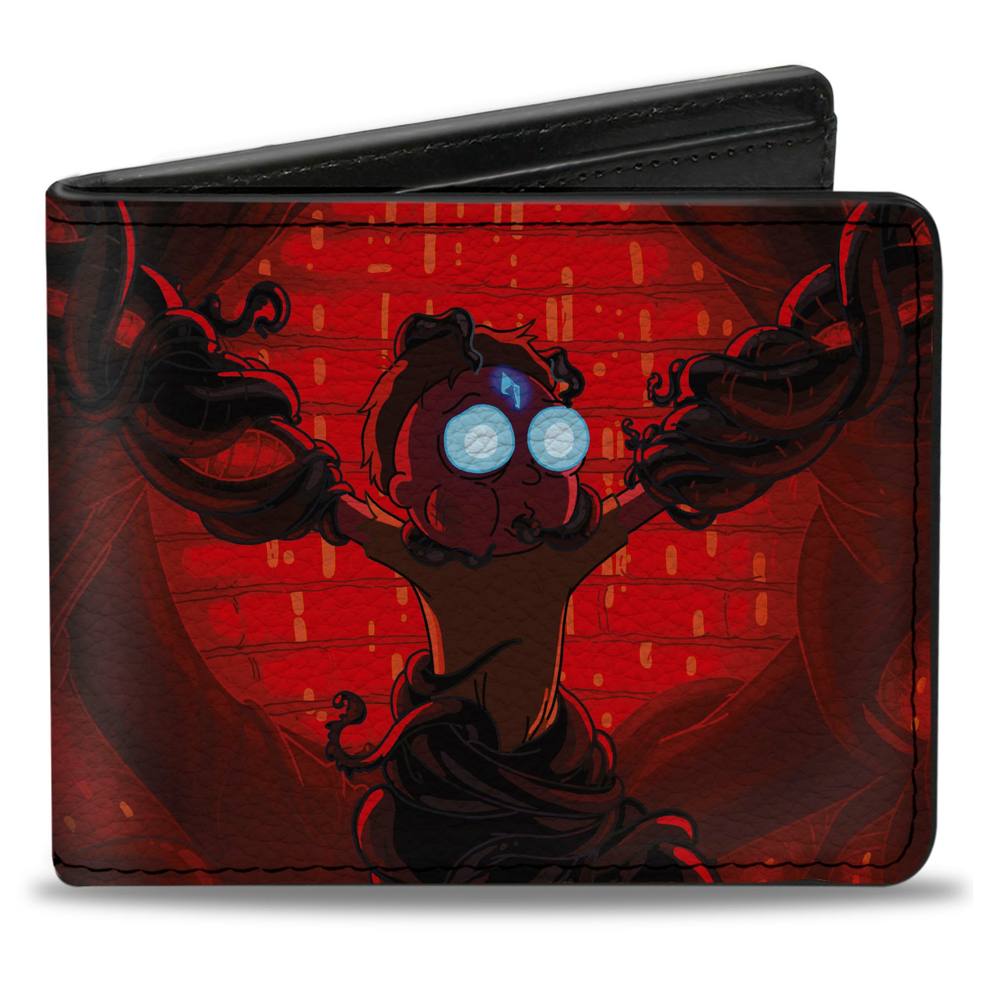 Bi-Fold Wallet - Morty Ferrofluid Death Crystals Scene Reds Bi-Fold Wallets Rick and Morty