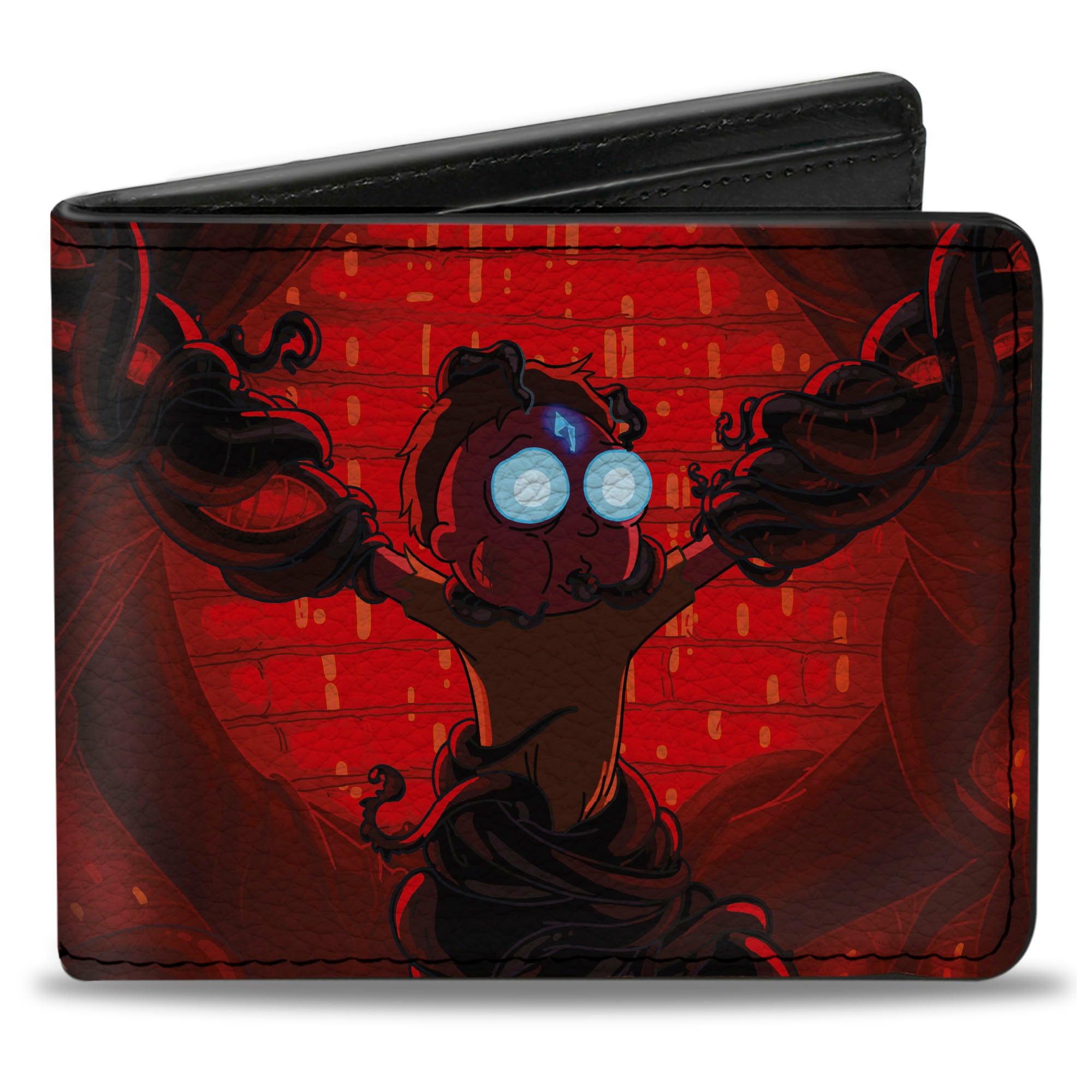 Bi-Fold Wallet - Morty Ferrofluid Death Crystals Scene Reds Bi-Fold Wallets Rick and Morty