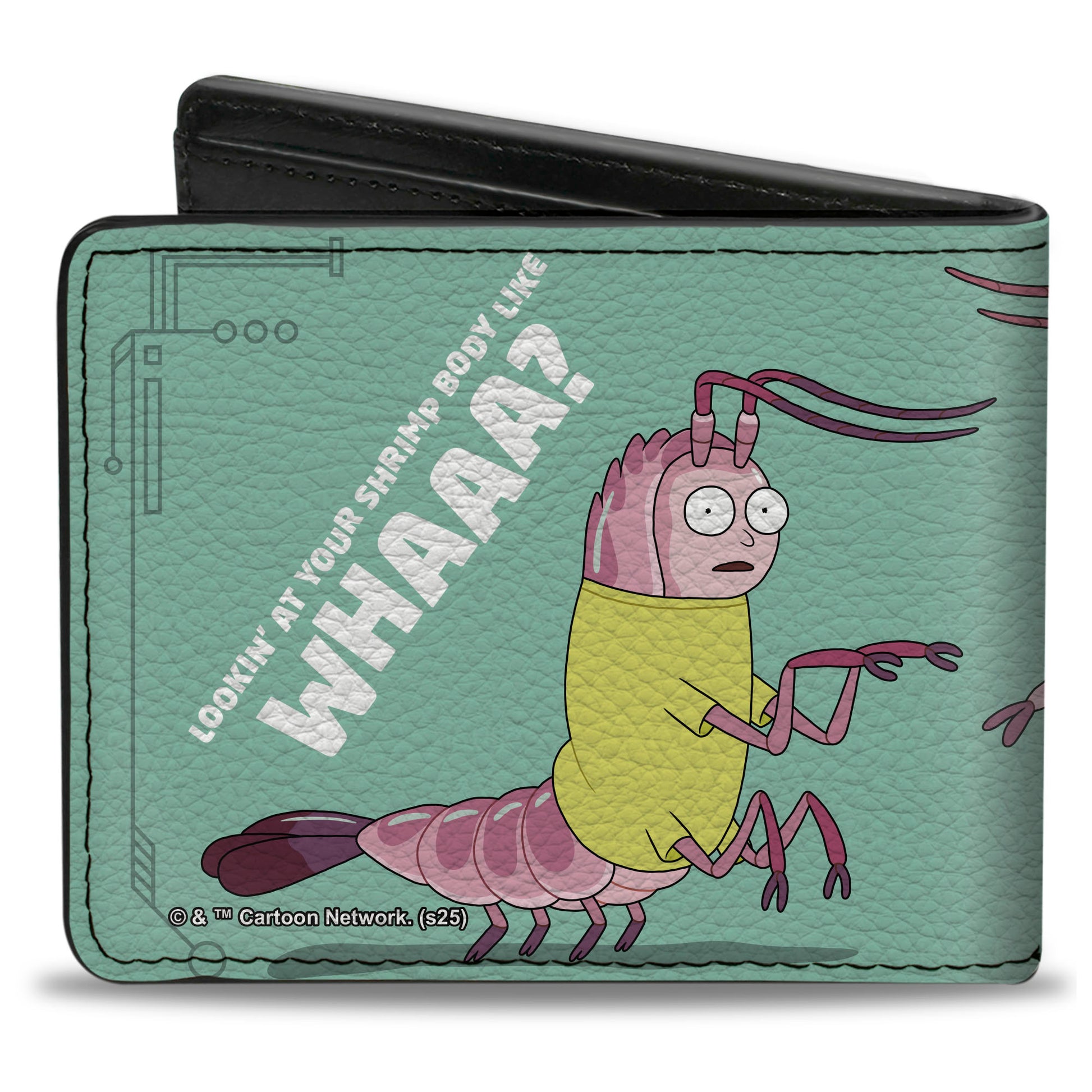 Bi-Fold Wallet - Rick and Morty LOOKING AT YOUR SHRIMP BODY LIKE WHAAA? Pose Light Blue Bi-Fold Wallets Rick and Morty