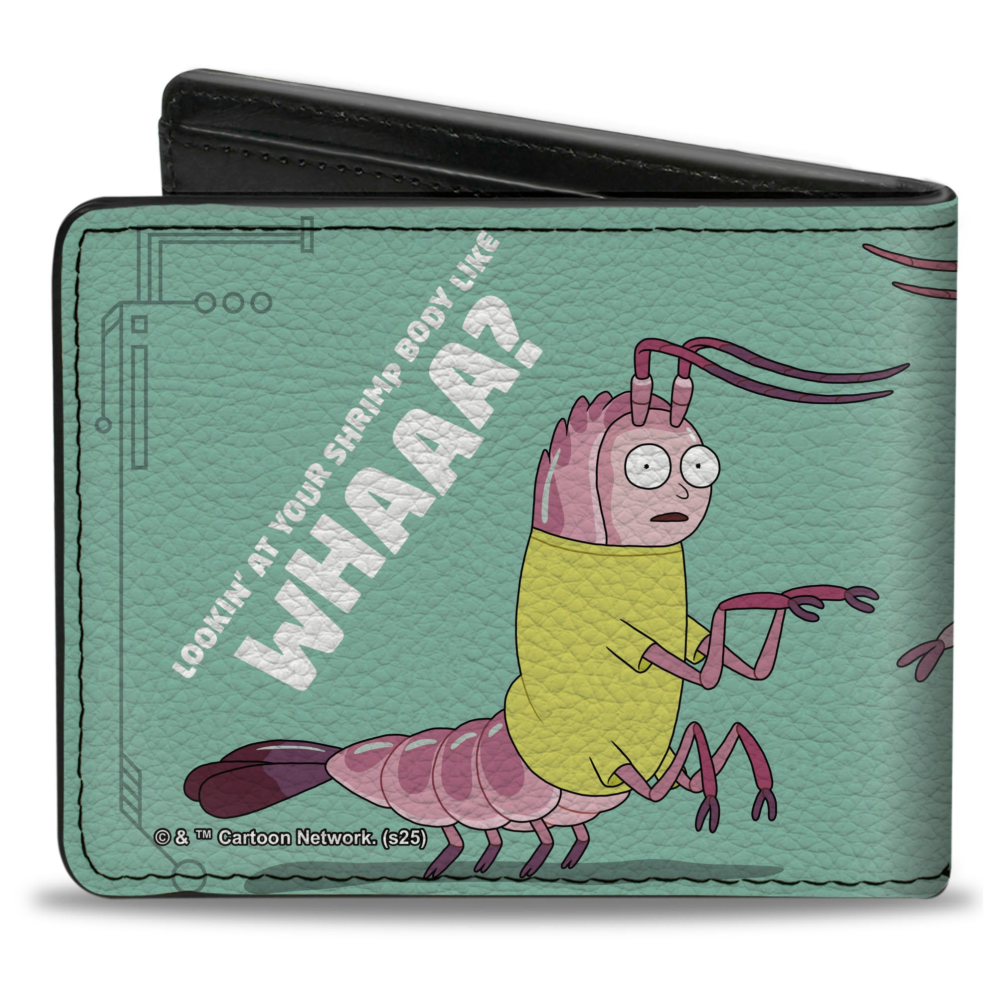 Bi-Fold Wallet - Rick and Morty LOOKING AT YOUR SHRIMP BODY LIKE WHAAA? Pose Light Blue Bi-Fold Wallets Rick and Morty