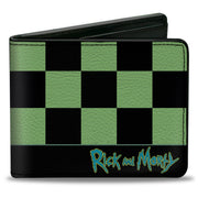 Bi-Fold Wallet - RICK AND MORTY Rick Running Pose Checker Black/Green Bi-Fold Wallets Rick and Morty