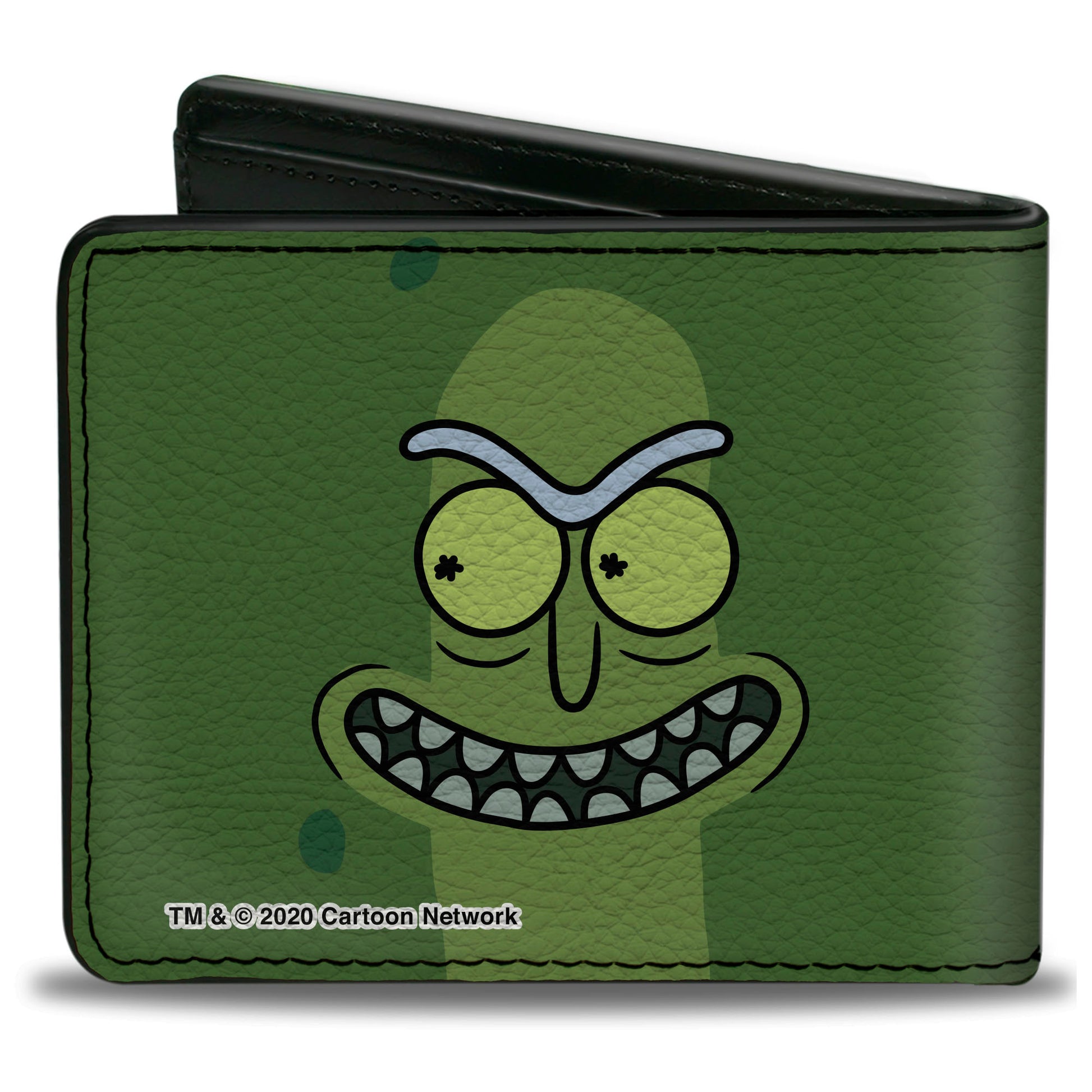 Bi-Fold Wallet - Rick and Morty Pickle Rick Grinning Greens Bi-Fold Wallets Rick and Morty