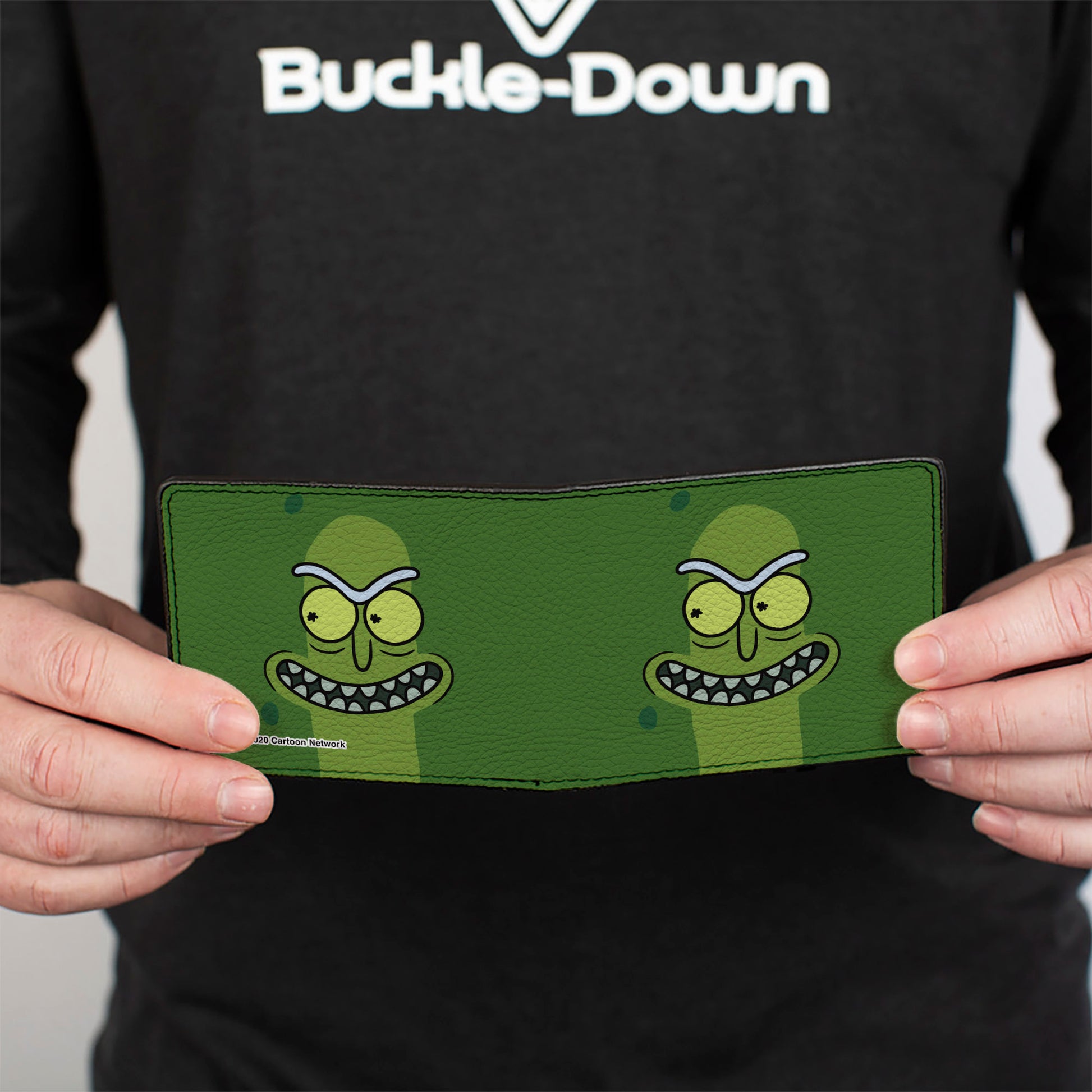 Bi-Fold Wallet - Rick and Morty Pickle Rick Grinning Greens Bi-Fold Wallets Rick and Morty