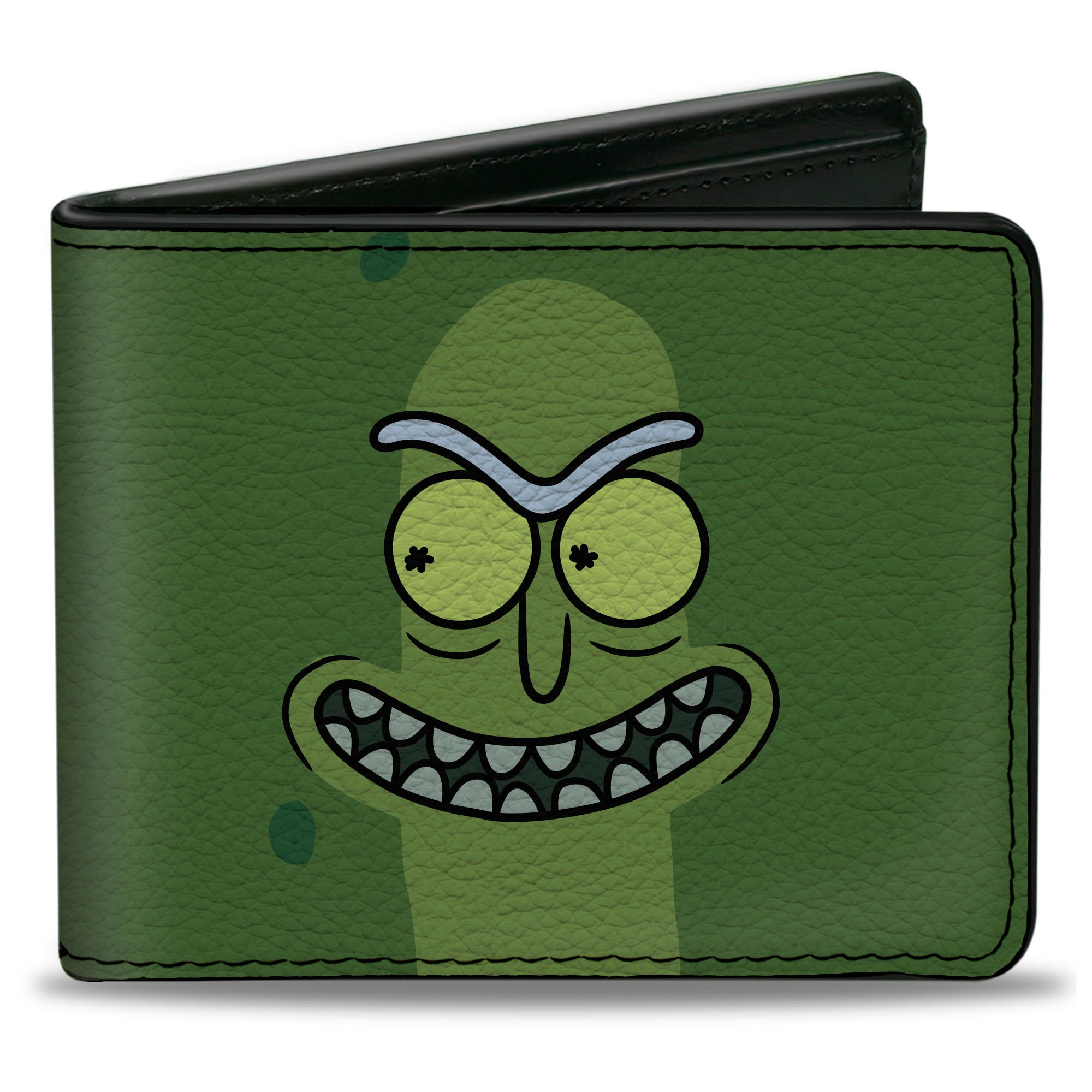 Bi-Fold Wallet - Rick and Morty Pickle Rick Grinning Greens Bi-Fold Wallets Rick and Morty