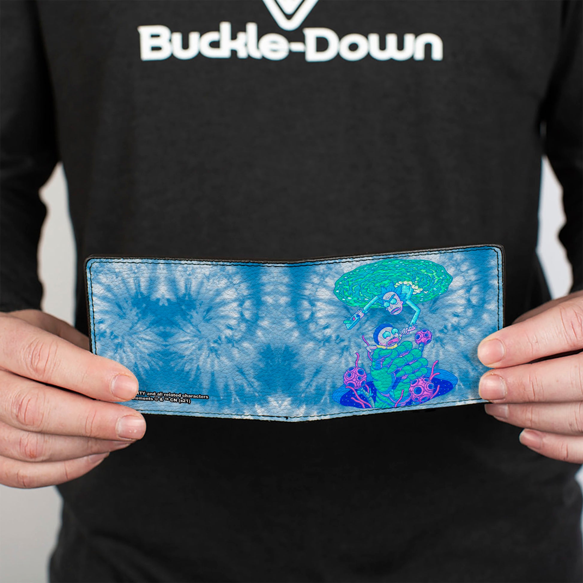 Bi-Fold Wallet - Rick and Morty Circuit Faces Portal Gun Bi-Fold Wallets Rick and Morty