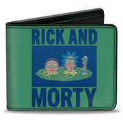 Bi-Fold Wallet - RICK AND MORTY Floating Portal Pose Turquoise/Blue Bi-Fold Wallets Rick and Morty