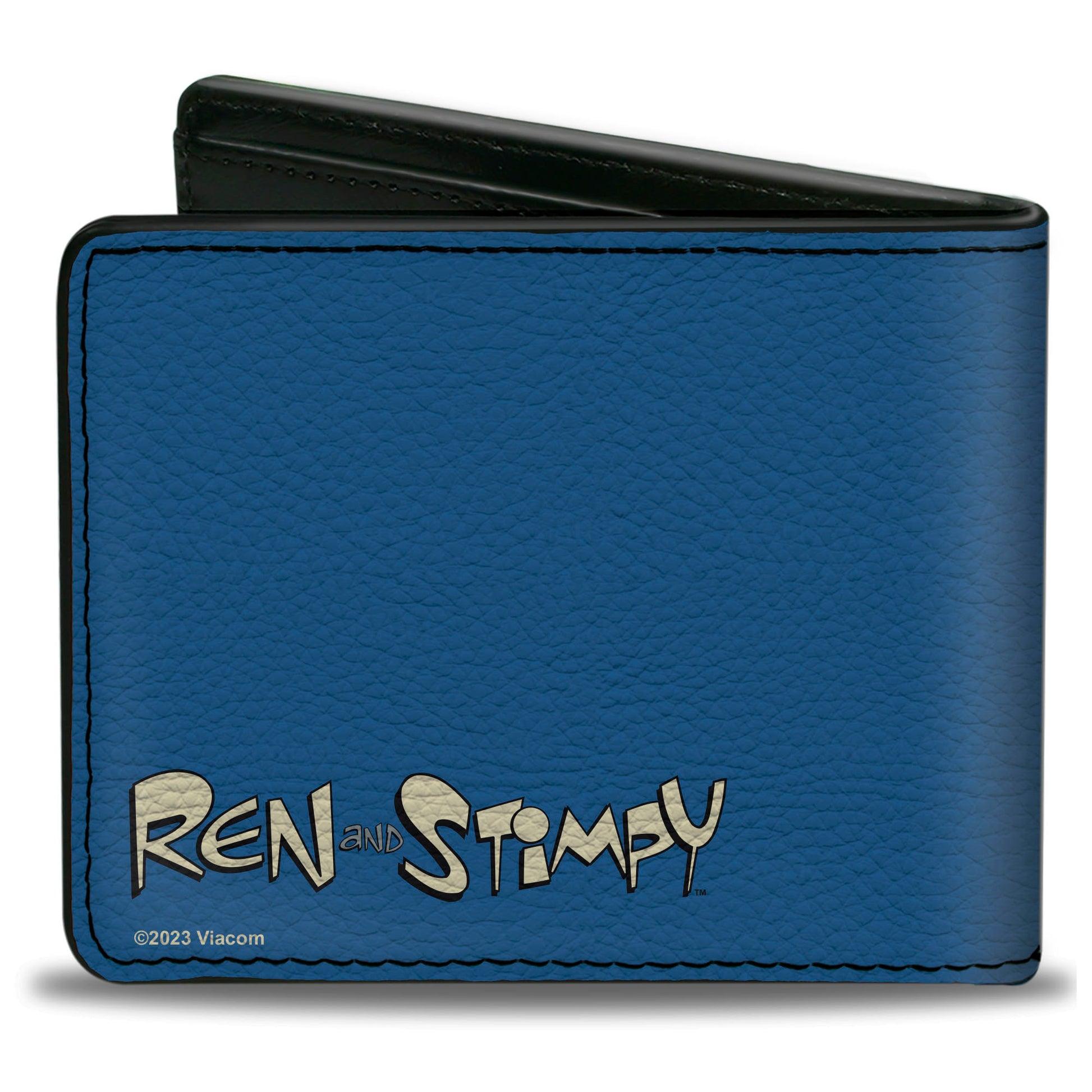 Bi-Fold Wallet - Ren and Stimpy Hands Behind Back Pose Blue Bi-Fold Wallets Ren and Stimpy