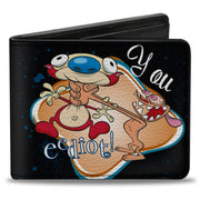 Bi-Fold Wallet - Ren Choking Stimpy YOU EEDIOT! Bi-Fold Wallets Ren and Stimpy