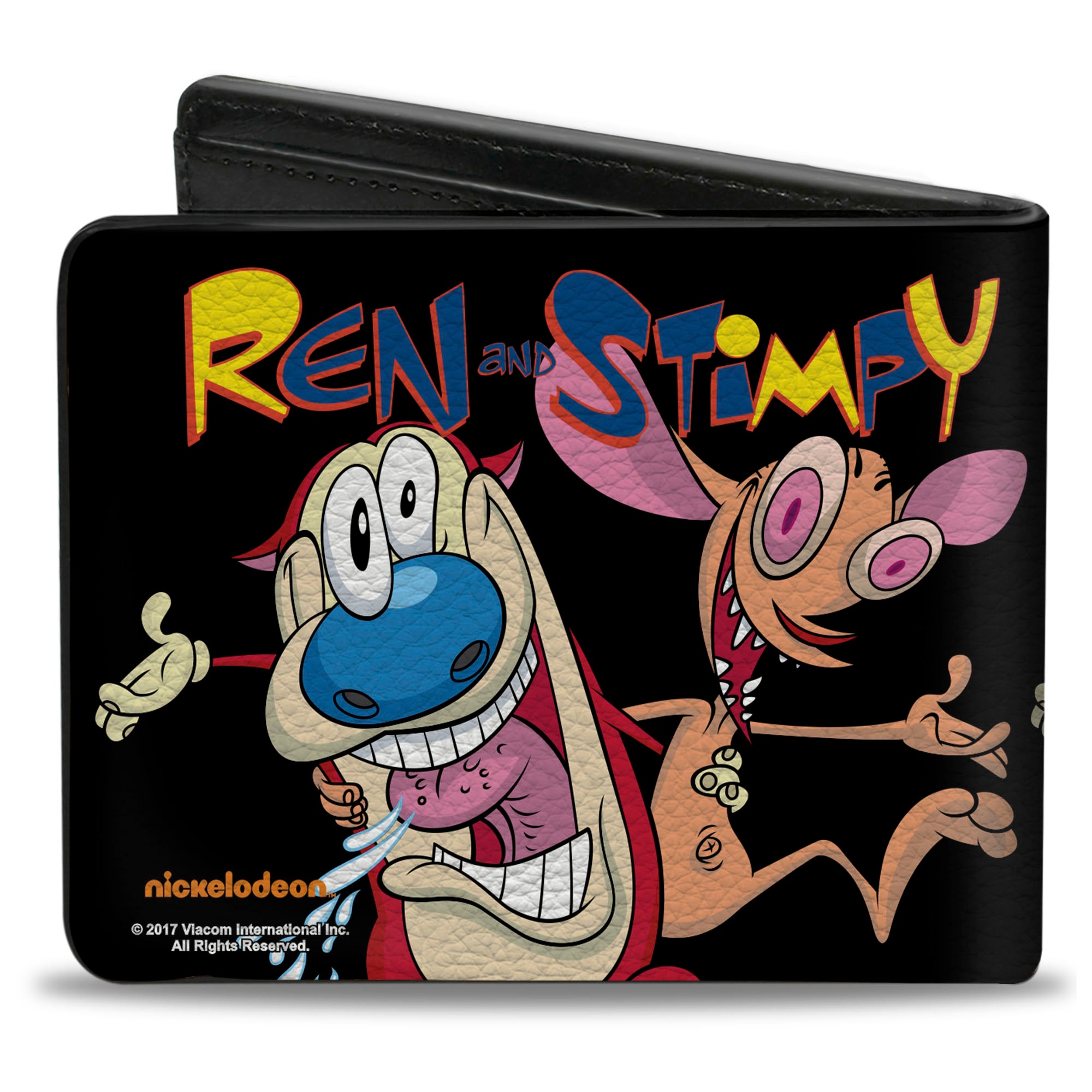 Bi-Fold Wallet - REN AND STIMPY Buddy Pose Black Bi-Fold Wallets Ren and Stimpy