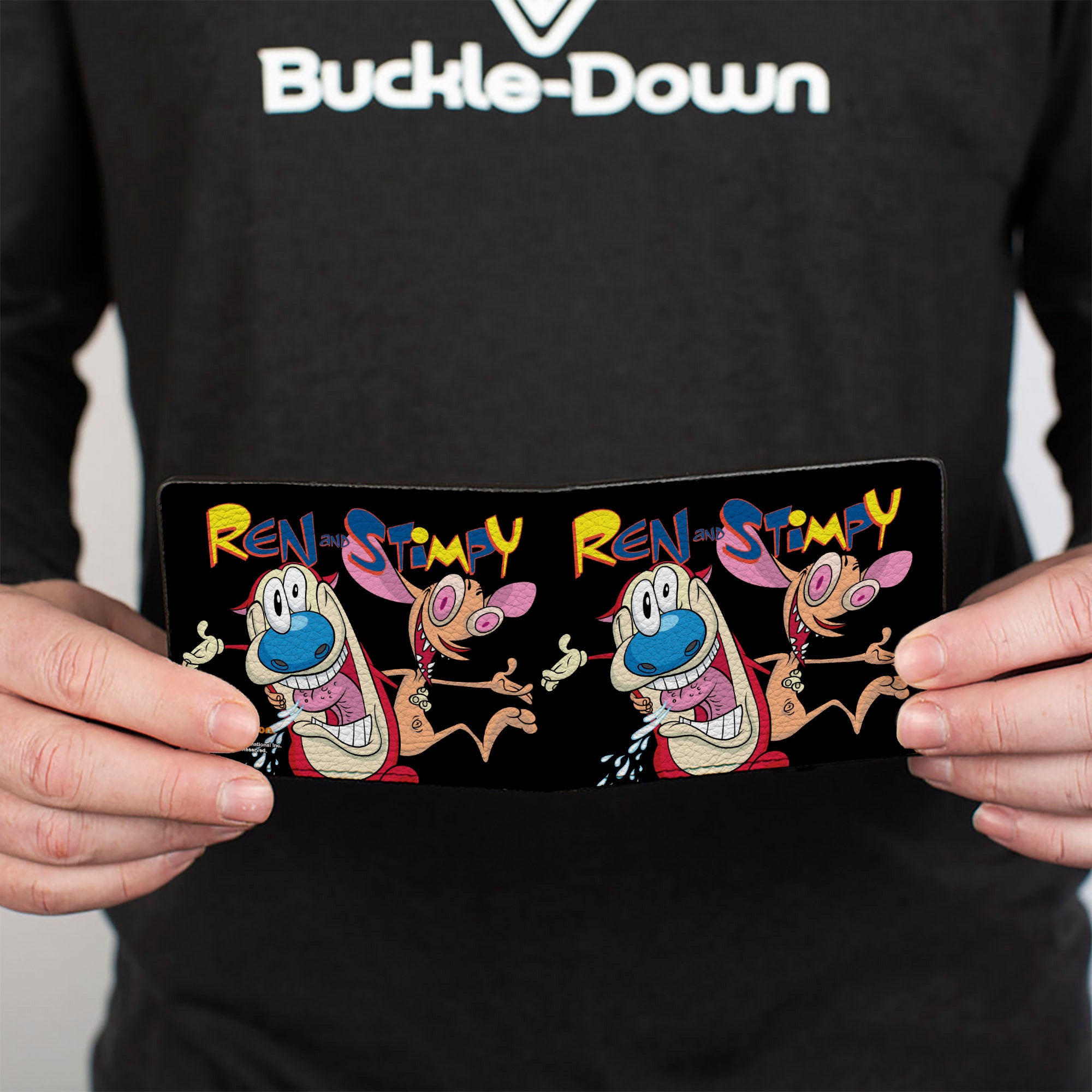 Bi-Fold Wallet - REN AND STIMPY Buddy Pose Black Bi-Fold Wallets Ren and Stimpy