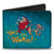 Bi-Fold Wallet - Ren Slapping Stimpy YOU FILTHY WORM! Bi-Fold Wallets Ren and Stimpy