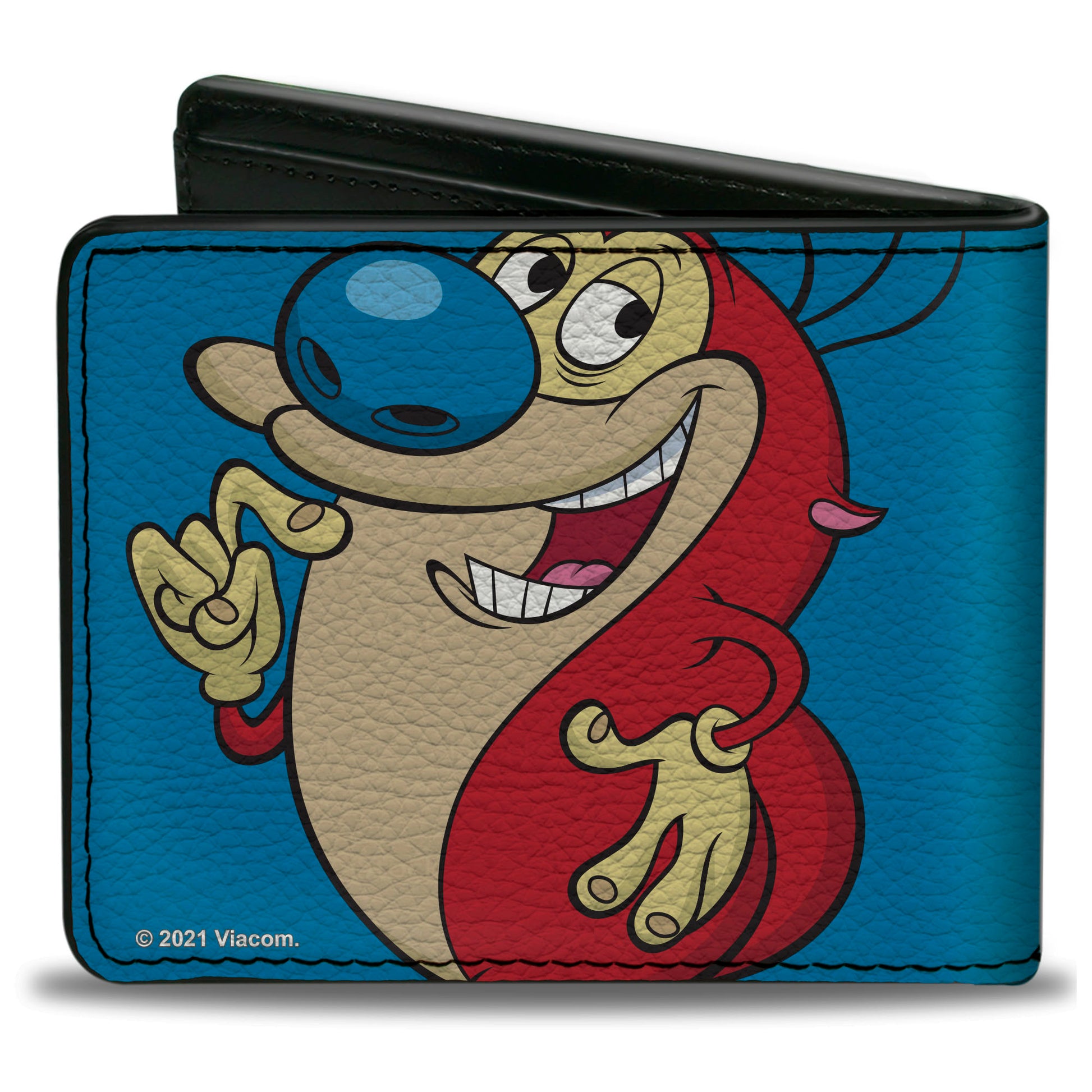 Bi-Fold Wallet - The Ren & Stimpy Show Ren and Stimpy Behind Pose Blue Bi-Fold Wallets Ren and Stimpy