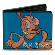 Bi-Fold Wallet - The Ren & Stimpy Show Ren and Stimpy Behind Pose Blue Bi-Fold Wallets Ren and Stimpy