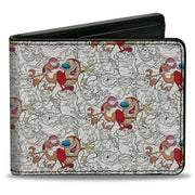 Bi-Fold Wallet - The Ren & Stimpy Show Poses Collage Outline Full Color Bi-Fold Wallets Ren and Stimpy