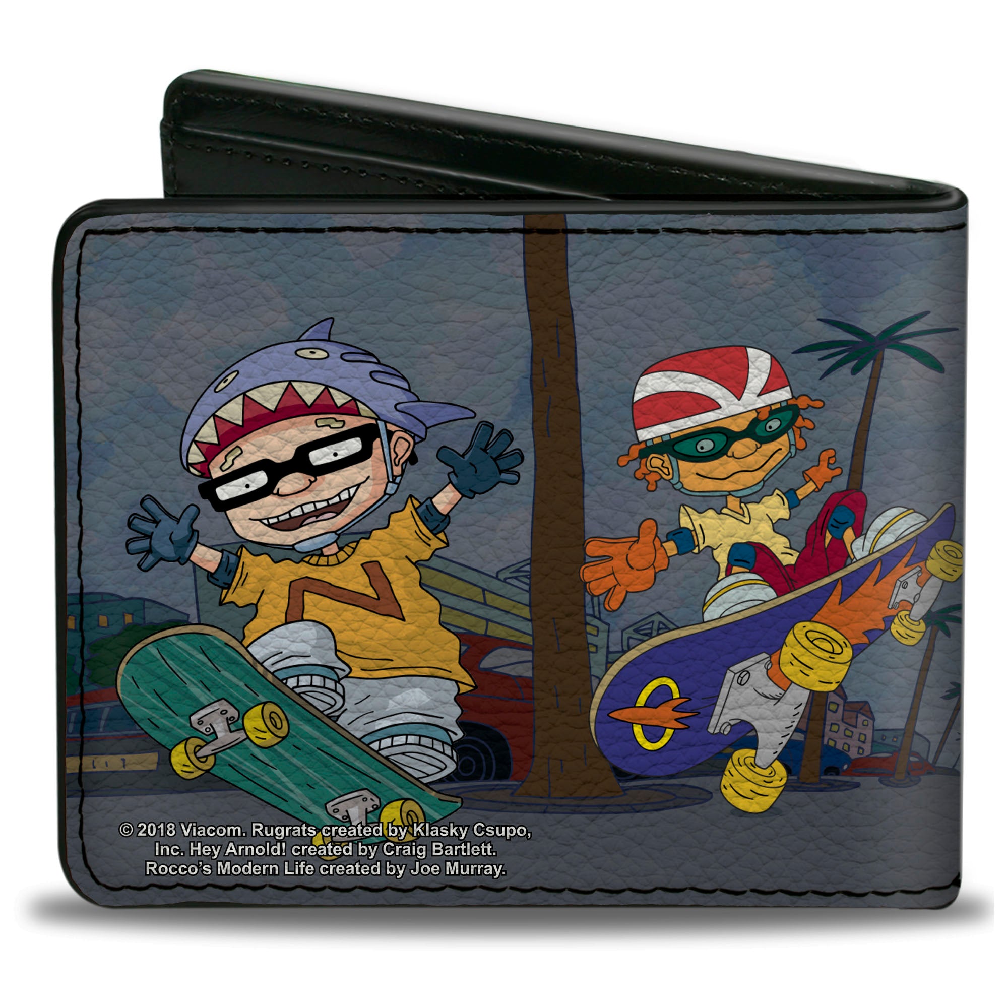Bi-Fold Wallet - ROCKET POWER 4-Character Group Action Pose Grays Bi-Fold Wallets Rocket Power