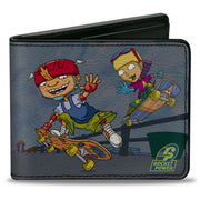Bi-Fold Wallet - ROCKET POWER 4-Character Group Action Pose Grays Bi-Fold Wallets Rocket Power