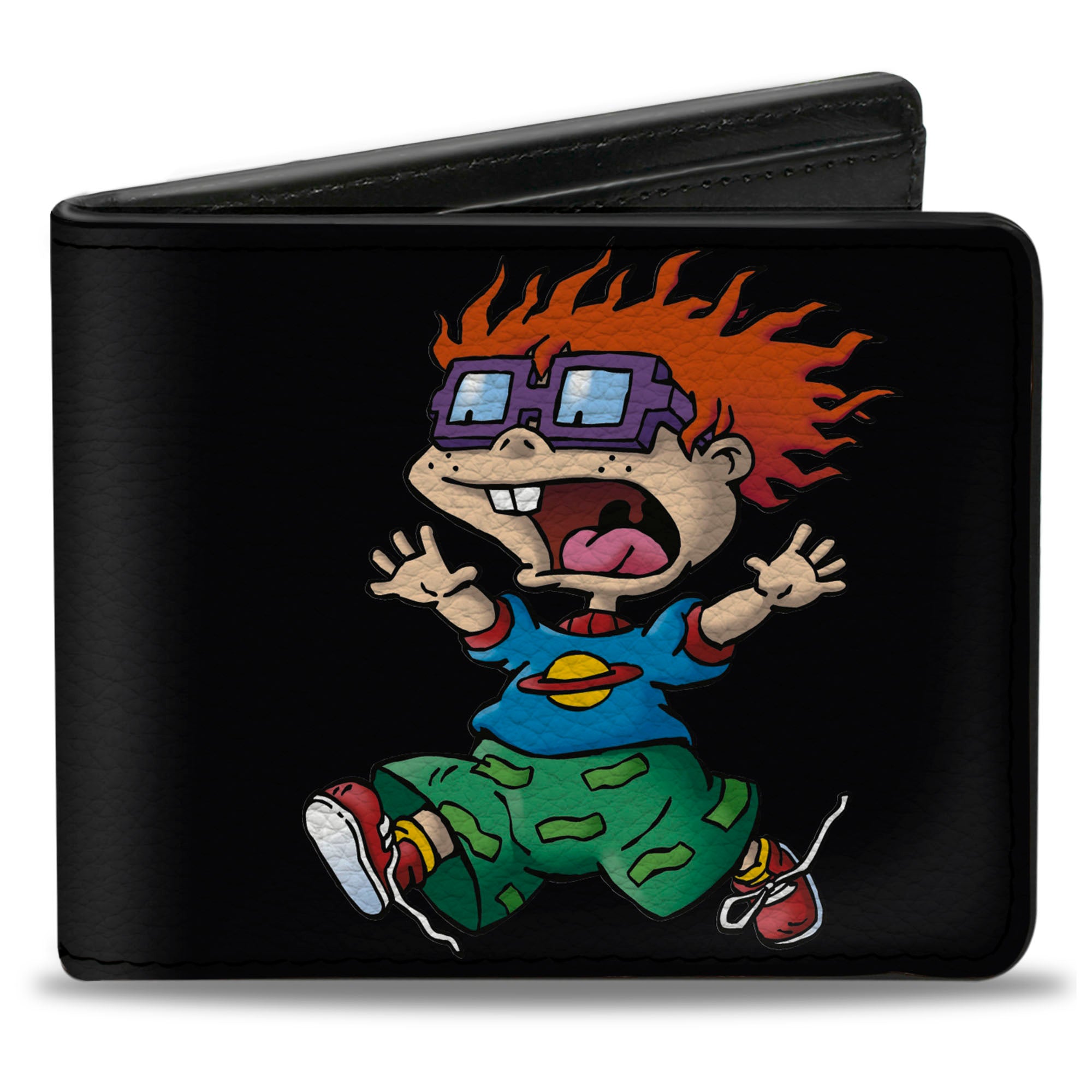Bi-Fold Wallet - Chuckie Running Pose + Saturn Black Bi-Fold Wallets Rugrats