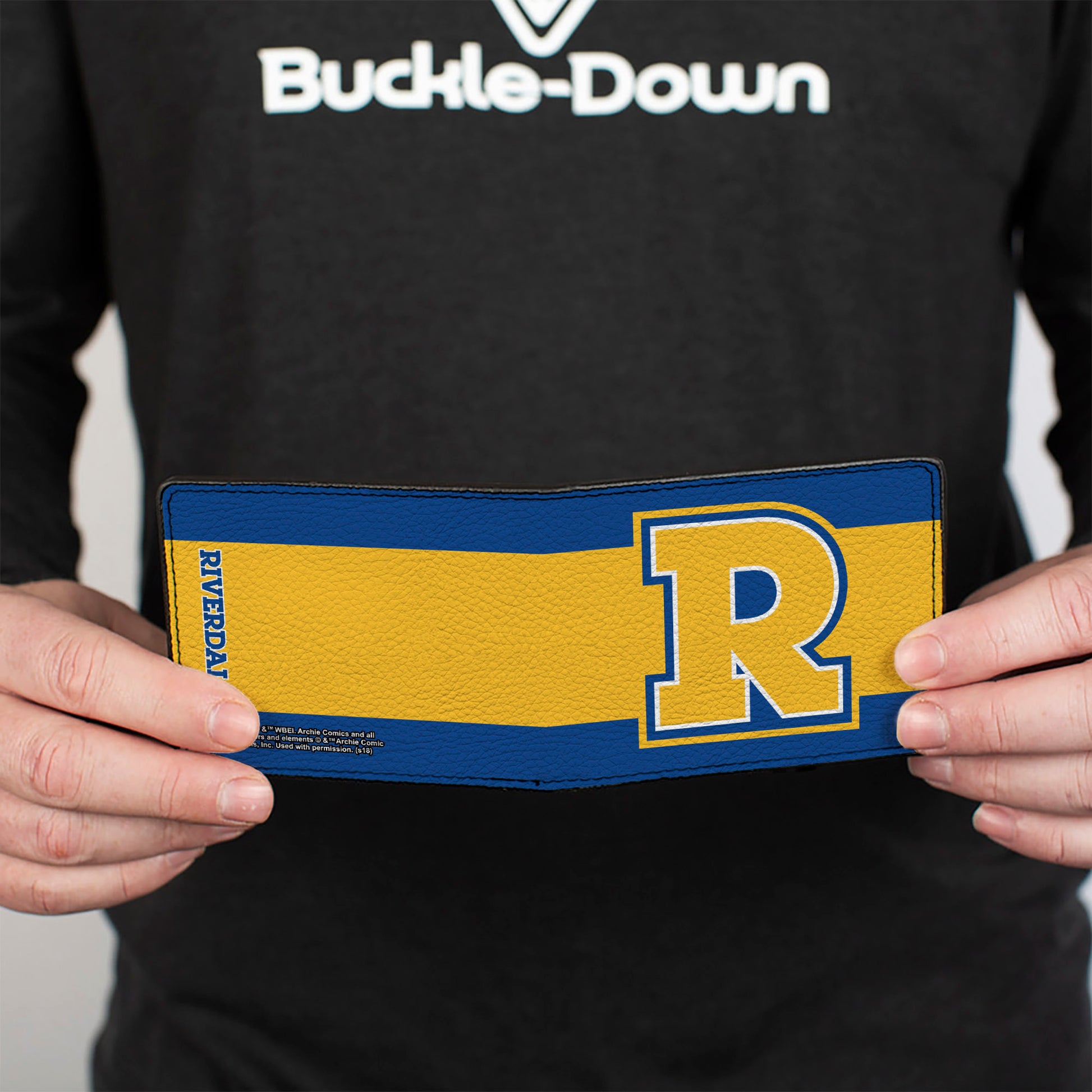 Bi-Fold Wallet - RIVERDALE "R" Logo Stripe Blue Yellow Bi-Fold Wallets Riverdale