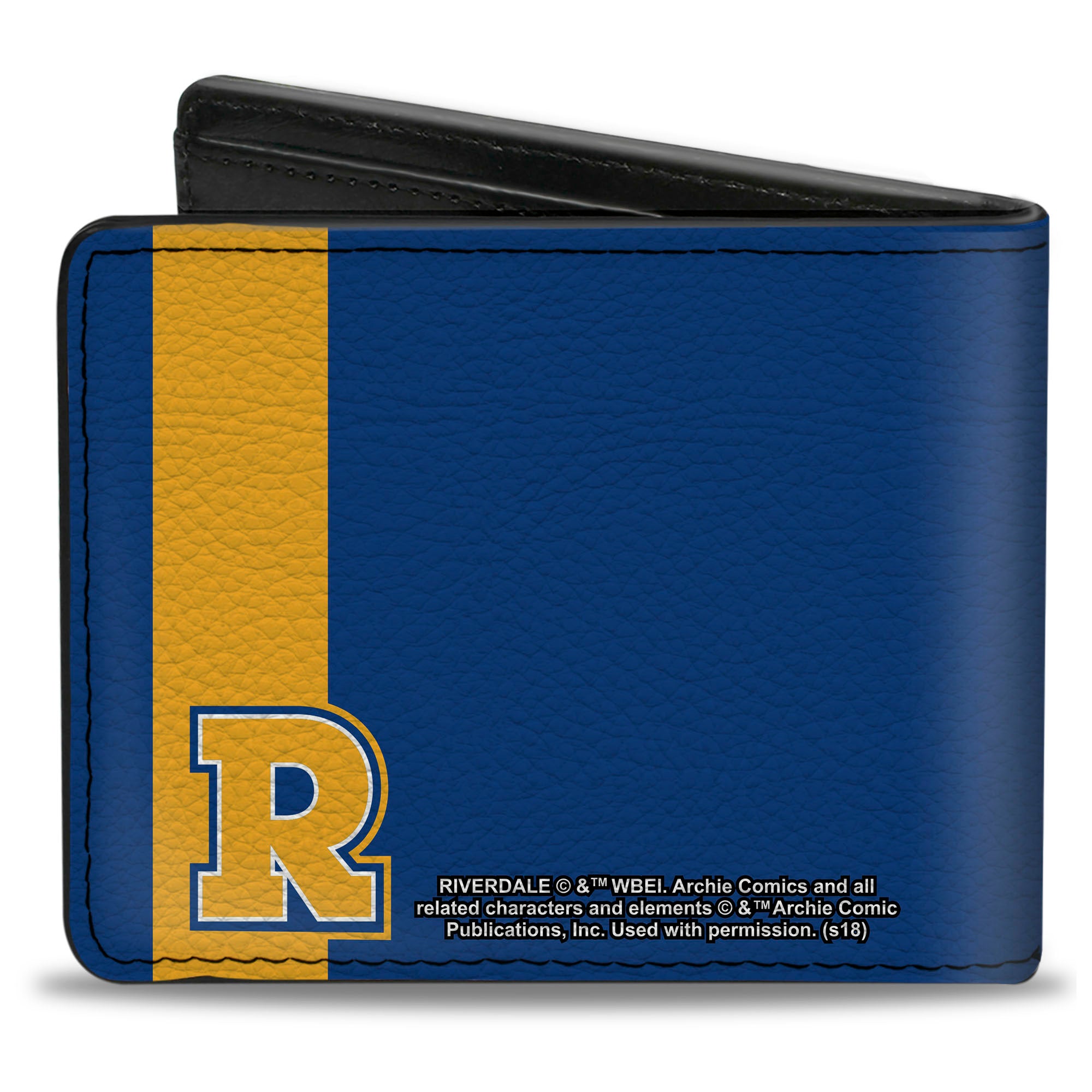 Bi-Fold Wallet - Riverdale Bulldog Mascot GO BULLDOGS!-RIVERDALE HIGH Blue Yellow Bi-Fold Wallets Riverdale