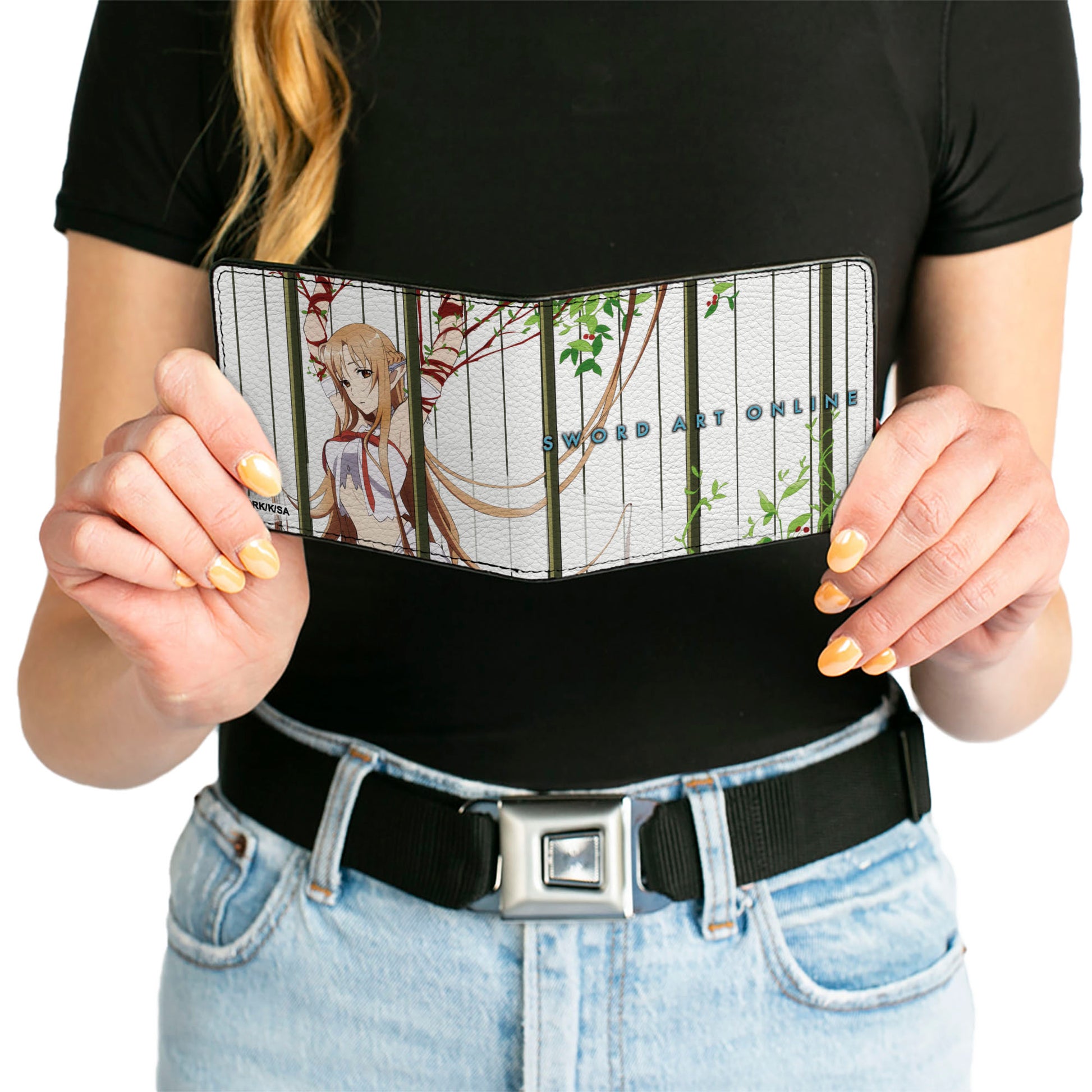 Bi-Fold Wallet - SWORD ART ONLINE Asuna Cage Trap Pose White Bi-Fold Wallets Sword Art Online