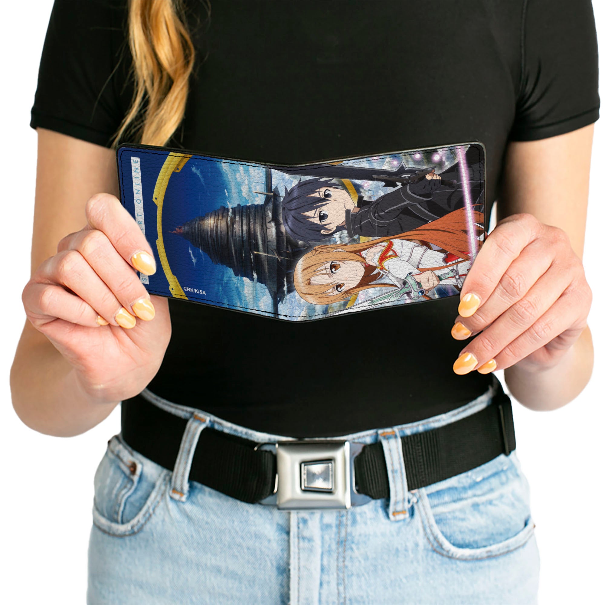 Bi-Fold Wallet - SWORD ART ONLINE Asuna and Kirito Aincrad Pose and Title Logo Bi-Fold Wallets Sword Art Online