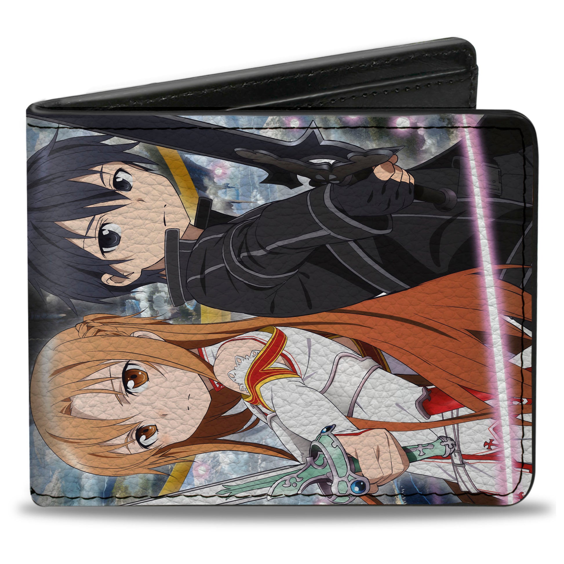 Bi-Fold Wallet - SWORD ART ONLINE Asuna and Kirito Aincrad Pose and Title Logo Bi-Fold Wallets Sword Art Online