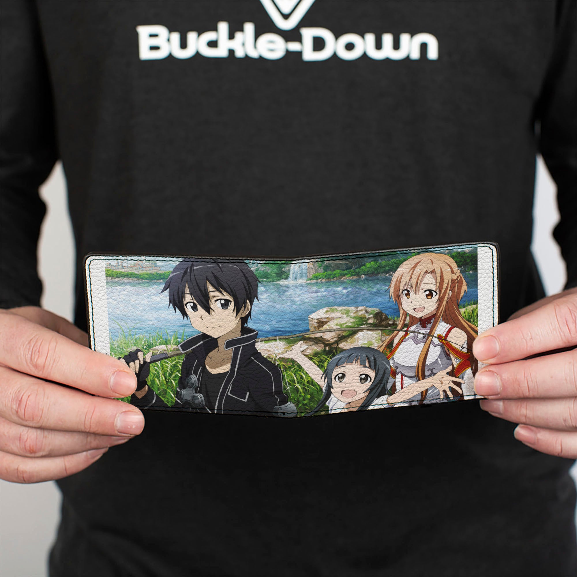 Bi-Fold Wallet - SWORD ART ONLINE Kirito Asuna and Yui Fishing Scene Bi-Fold Wallets Sword Art Online