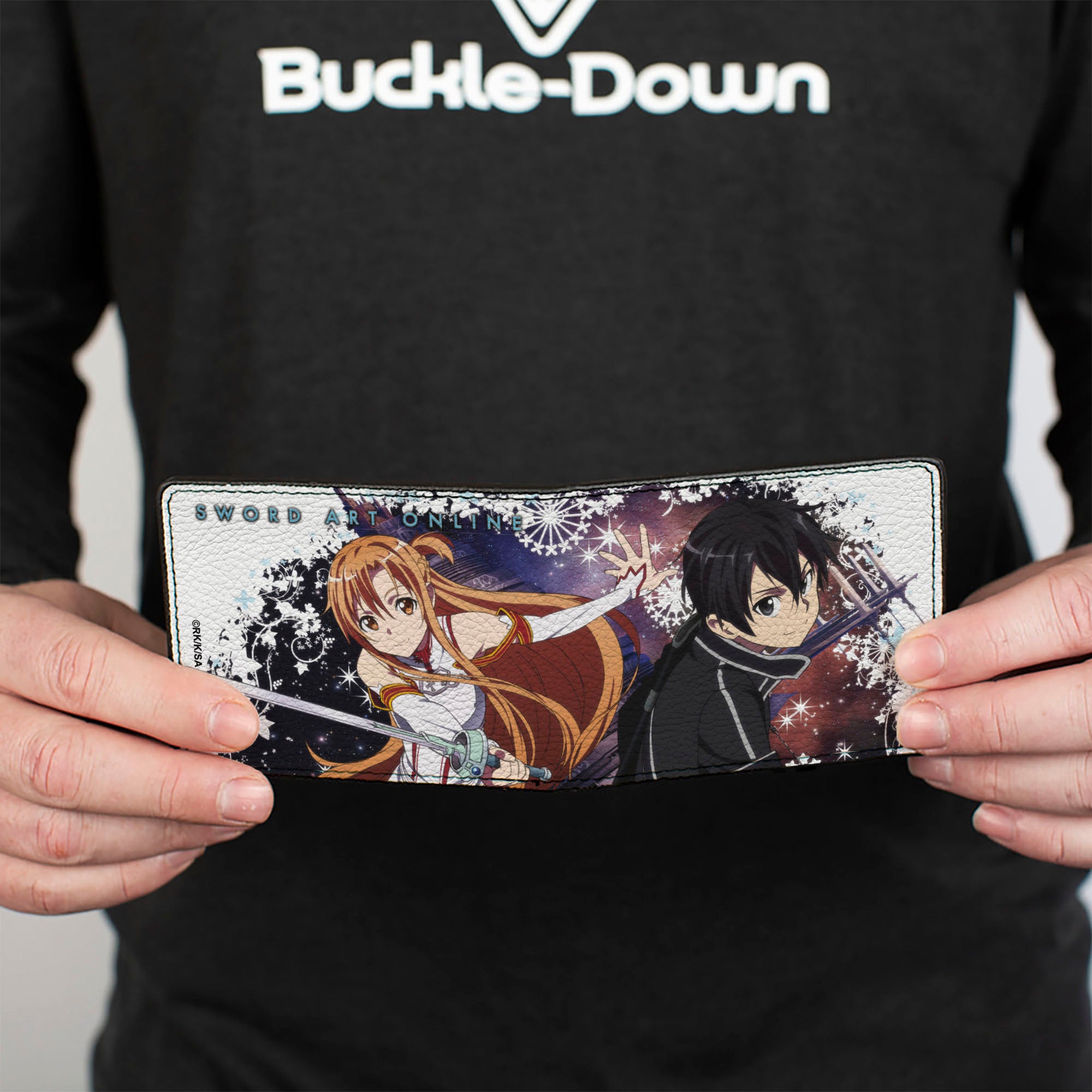 Bi-Fold Wallet - SWORD ART ONLINE Asuna and Kirito Swords Pose White Bi-Fold Wallets Sword Art Online