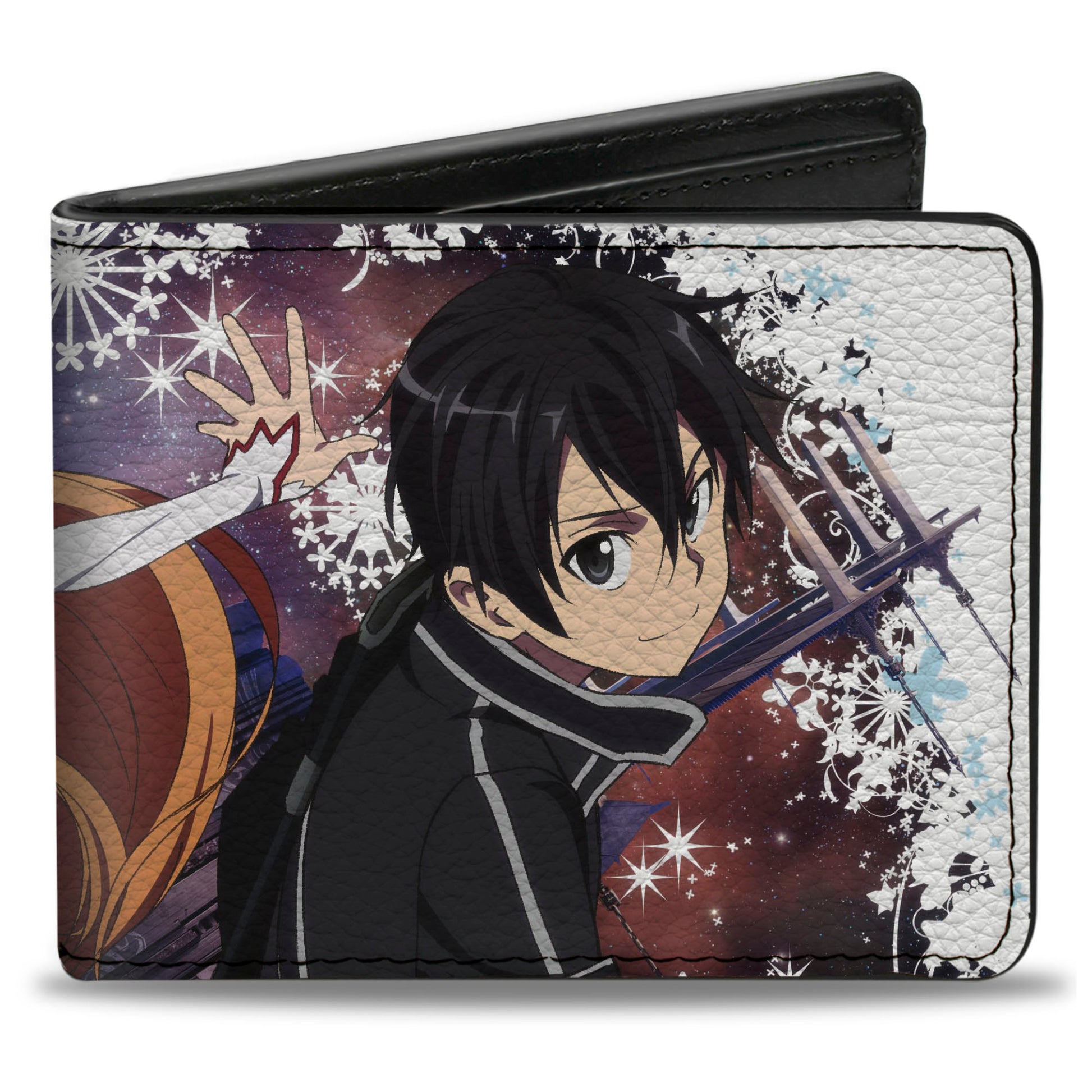 Bi-Fold Wallet - SWORD ART ONLINE Asuna and Kirito Swords Pose White Bi-Fold Wallets Sword Art Online