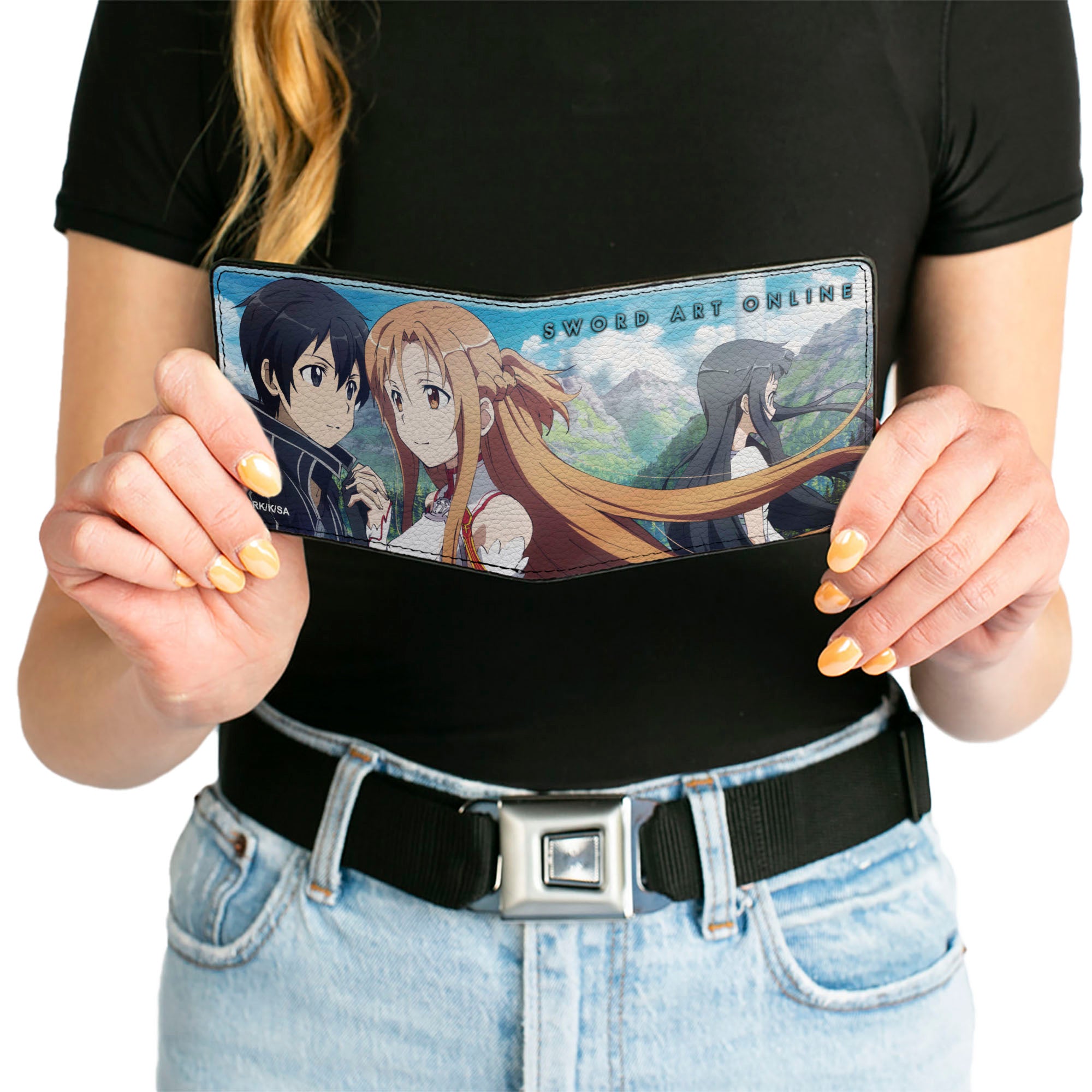 Bi-Fold Wallet - SWORD ART ONLINE Kirito Asuna and Yui Mountain Scene Bi-Fold Wallets Sword Art Online
