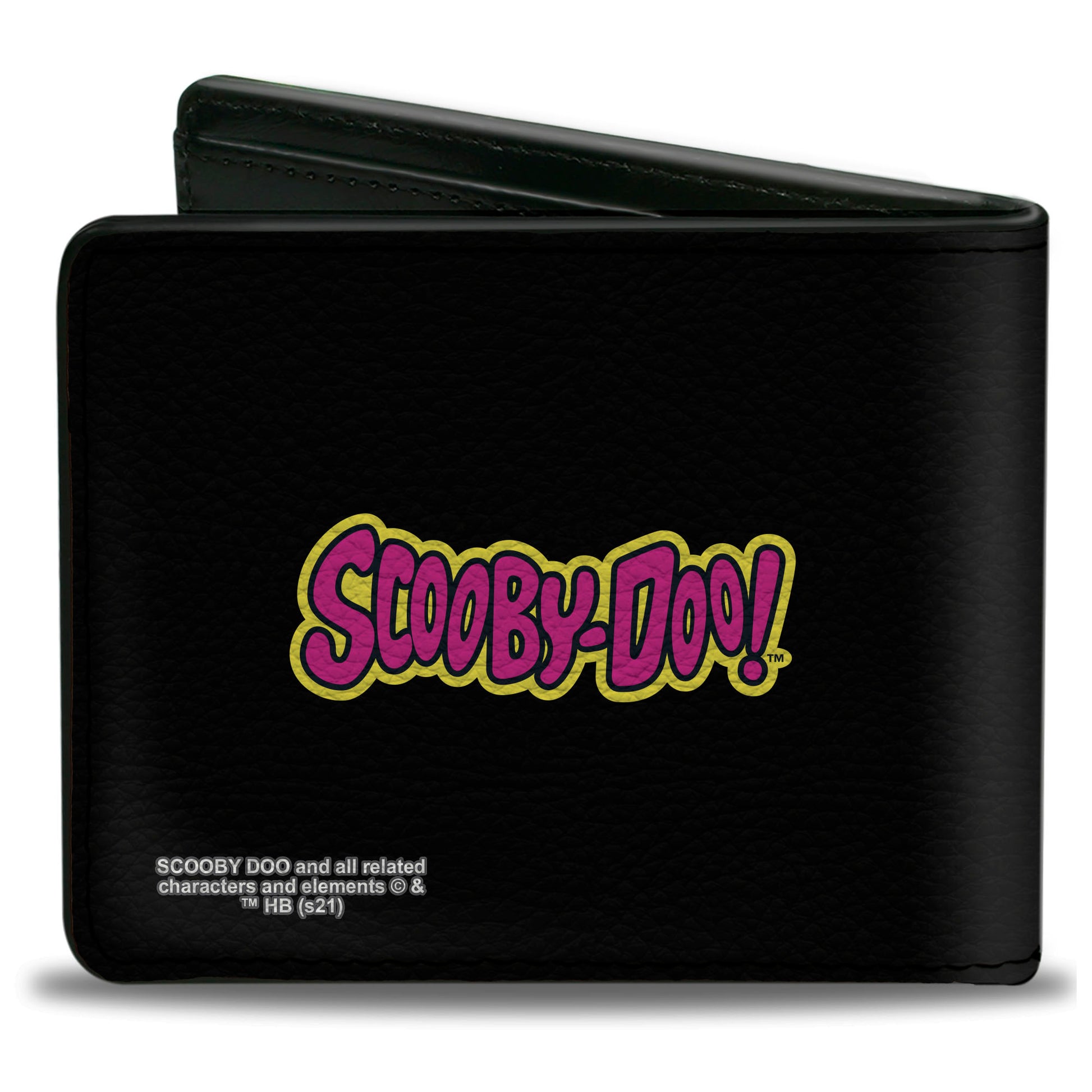 Bi-Fold Wallet - Scooby-Doo Monsters Chasing Shaggy UH SCOOB! Pose Green Yellow Pink Bi-Fold Wallets Scooby Doo
